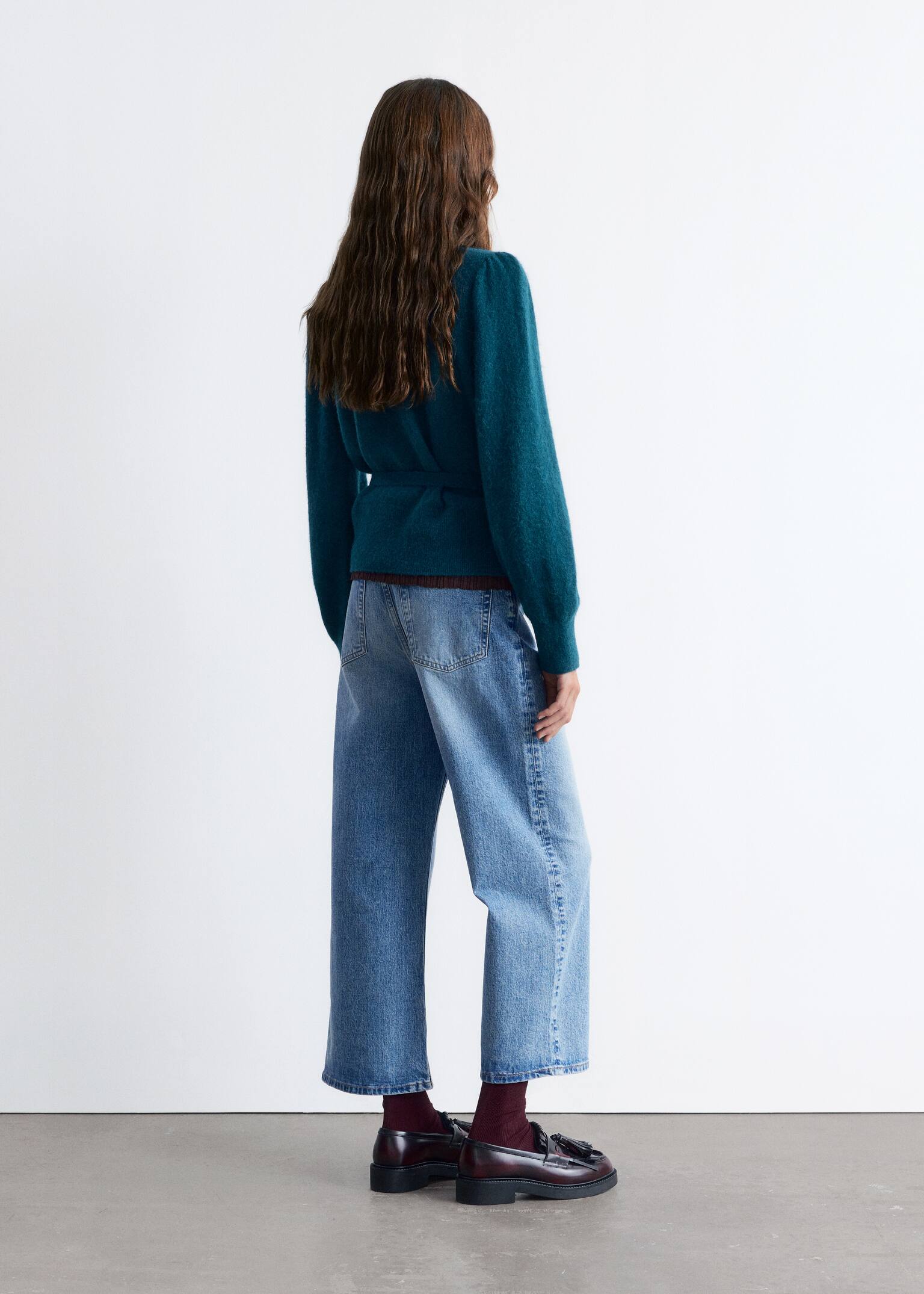 Mohair-Blend Wrap Cardigan - Petrol Blue/Light Blue/Beige/Cream/Dusty Pink/Black/Plum/Dark Brown/Beige - 6