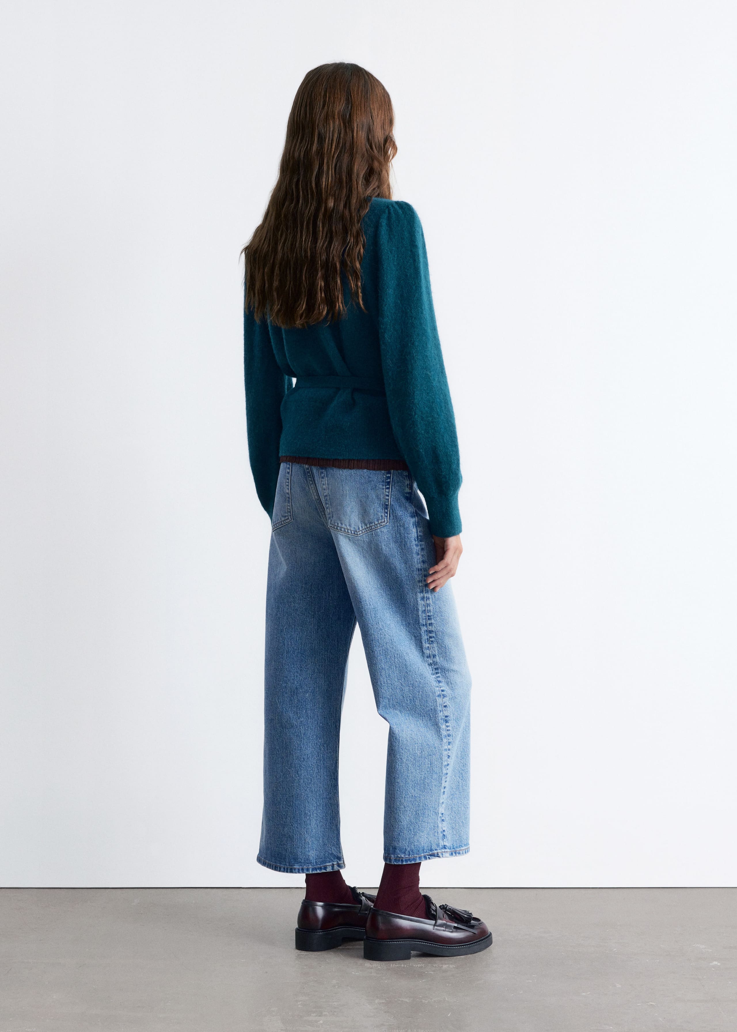 Image of Mohair-Blend Knitted Wrap Cardigan