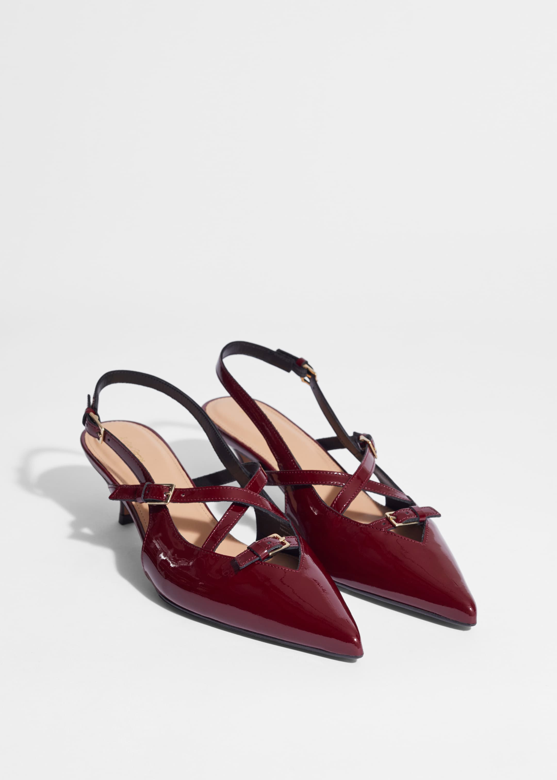 View larger image: Embellished Slingback Pumps - Burgundy - Ladies | H&M GB 4