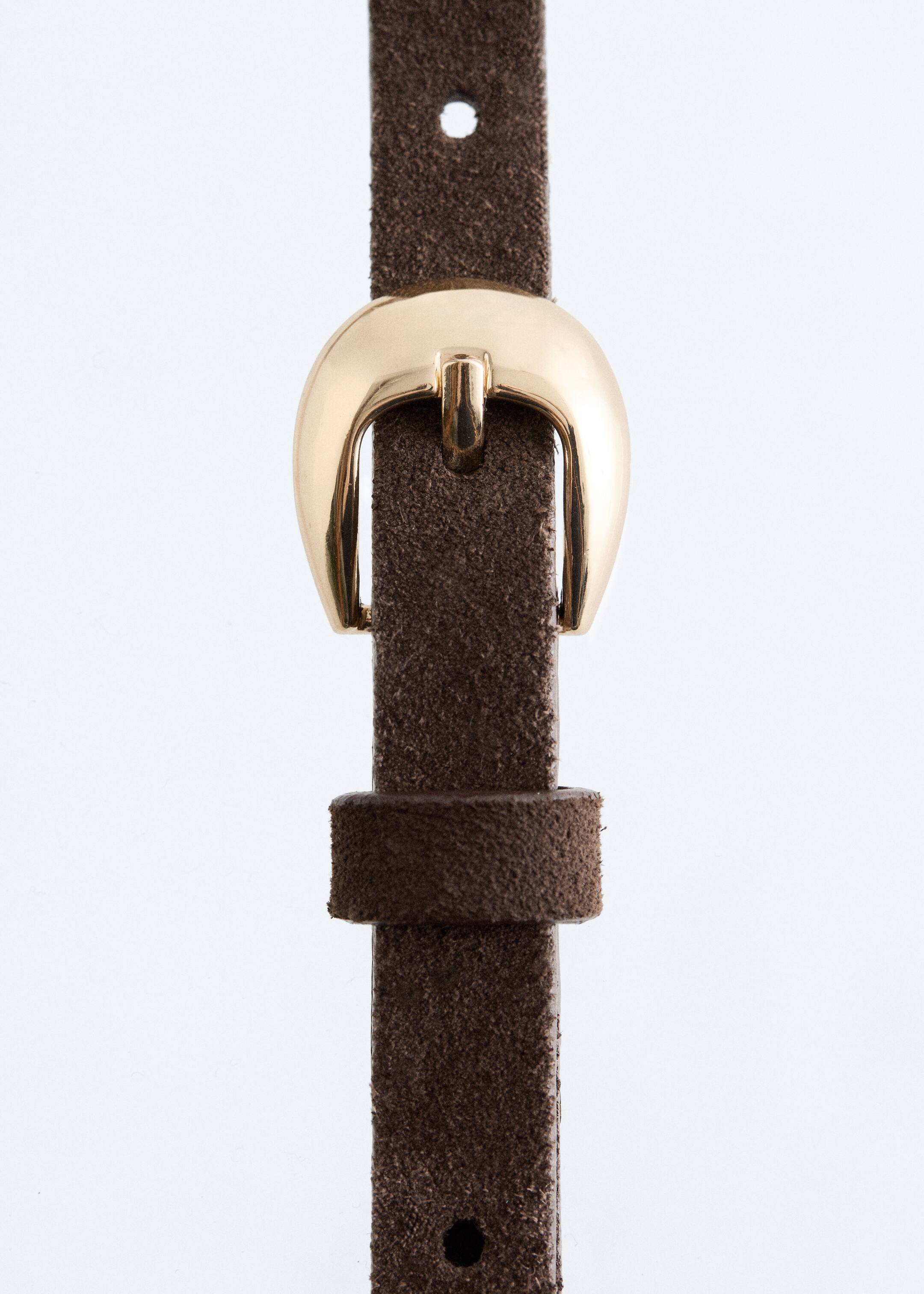 Größeres Bild anzeigen: Schmaler Ledergürtel mit sichelförmiger Schnalle - Braun/Veloursleder - Ladies | H&M AT 3