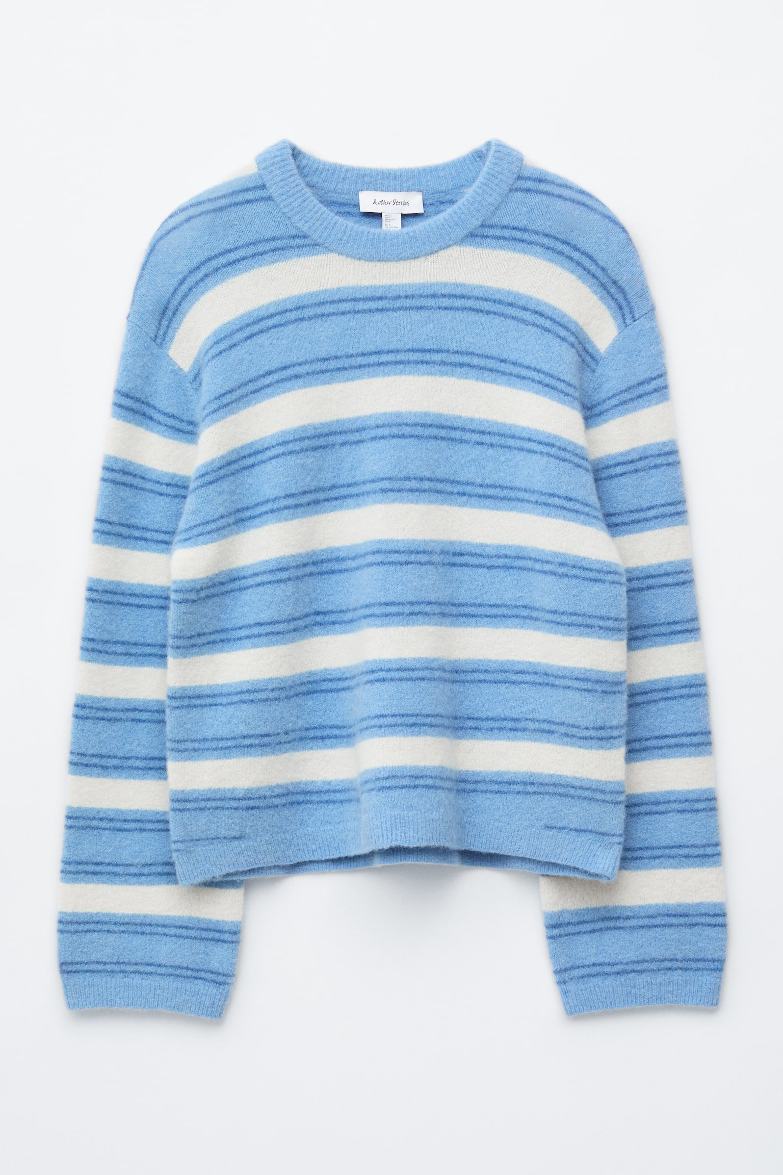 Trøje i alpakablend - Lyseblå/hvide striber/Orange/blå striber/Beige - 2