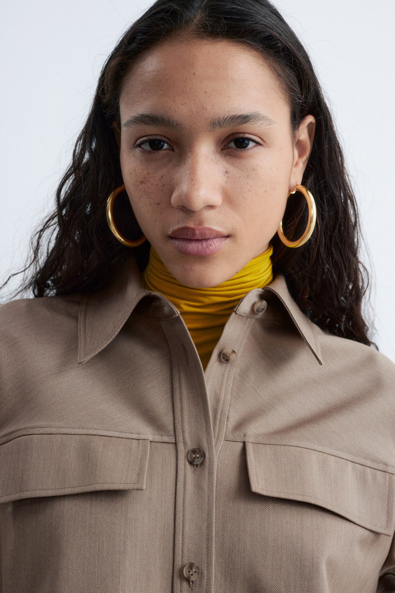 Strukturiertes Hemd aus Wolle und Baumwolle - Graubraun - 8