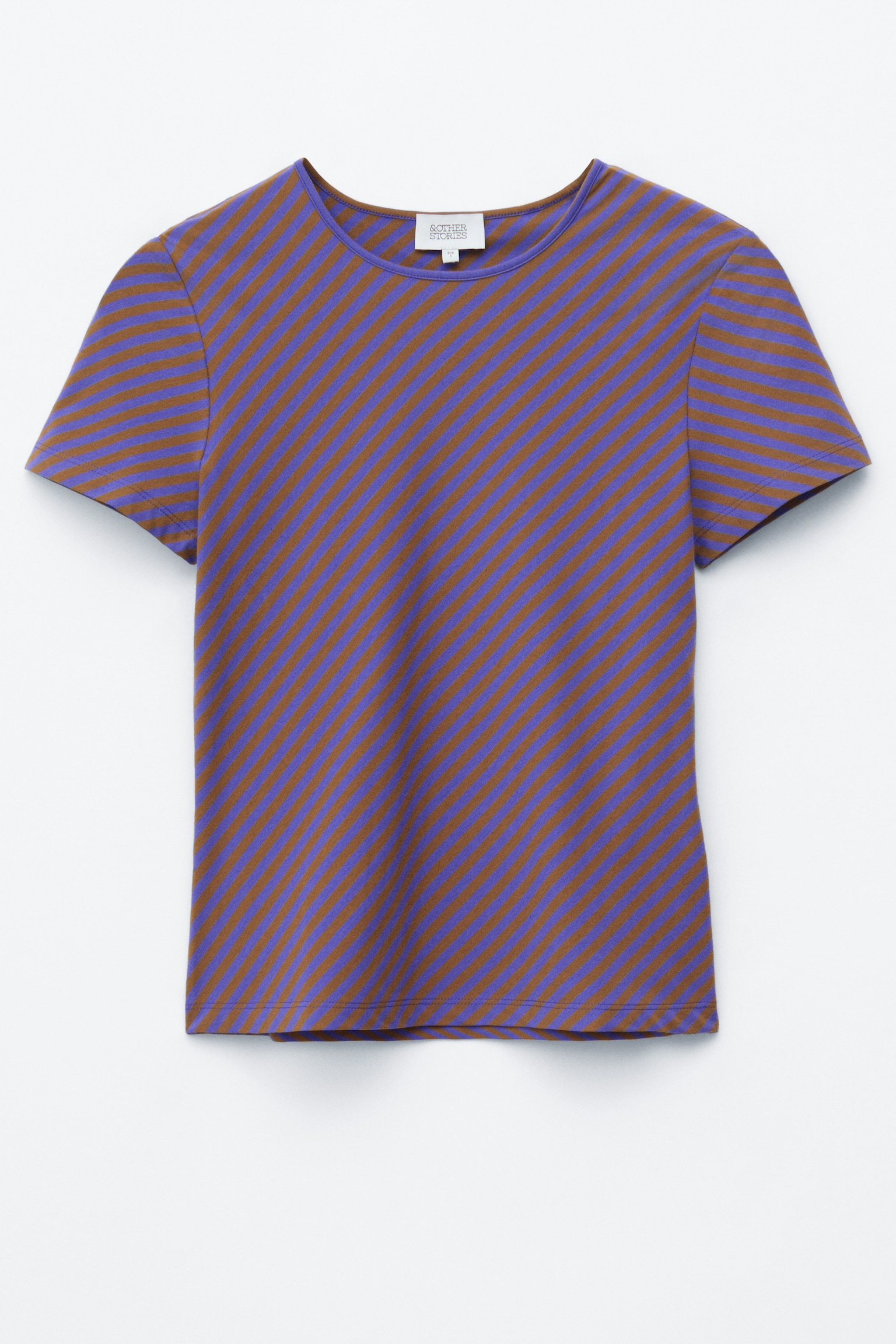 Camiseta ajustada - Morado/Rayas/Beige cálido/Rayas - 1