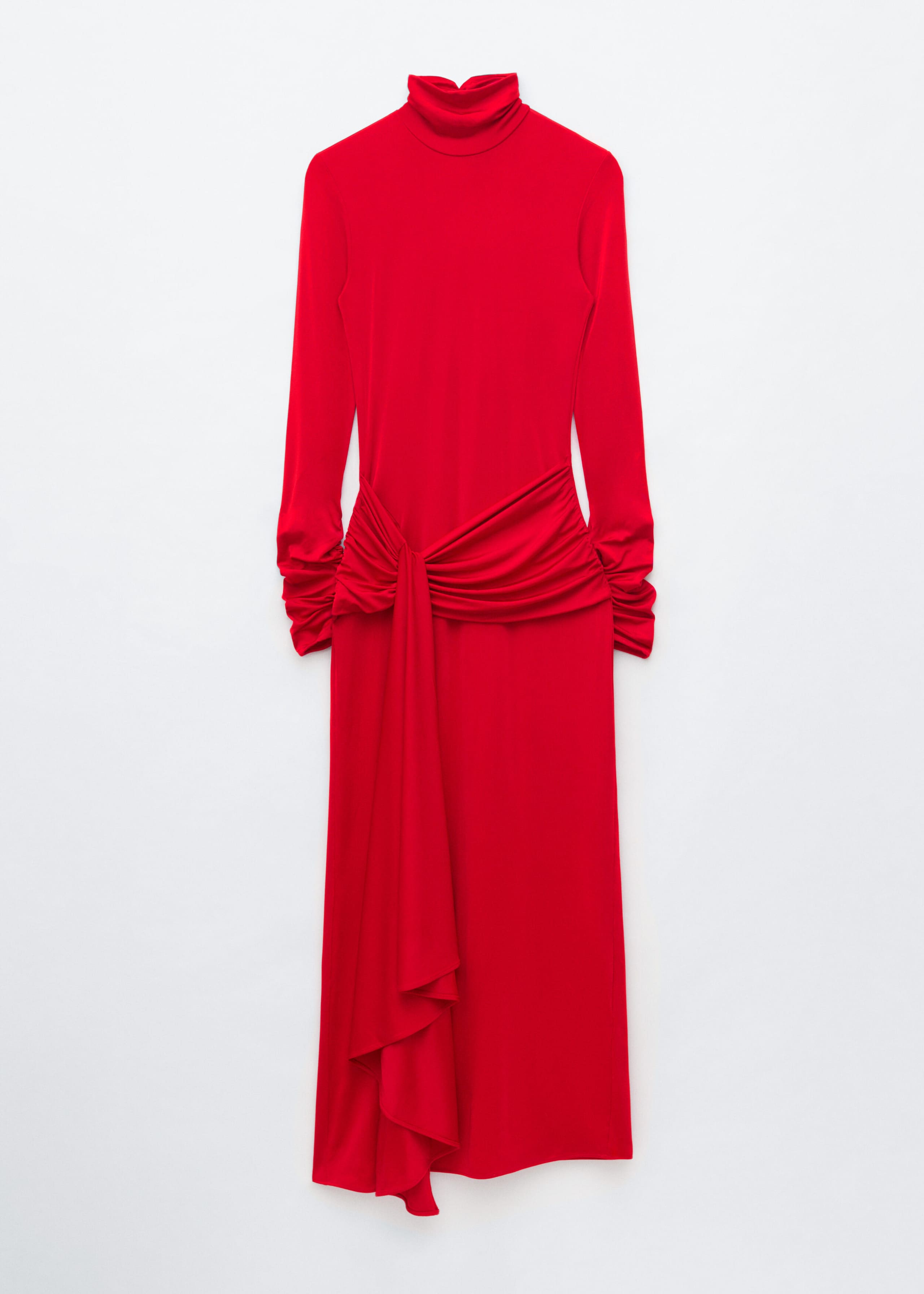 Draped Waist Jersey Dress - Red - Still Life