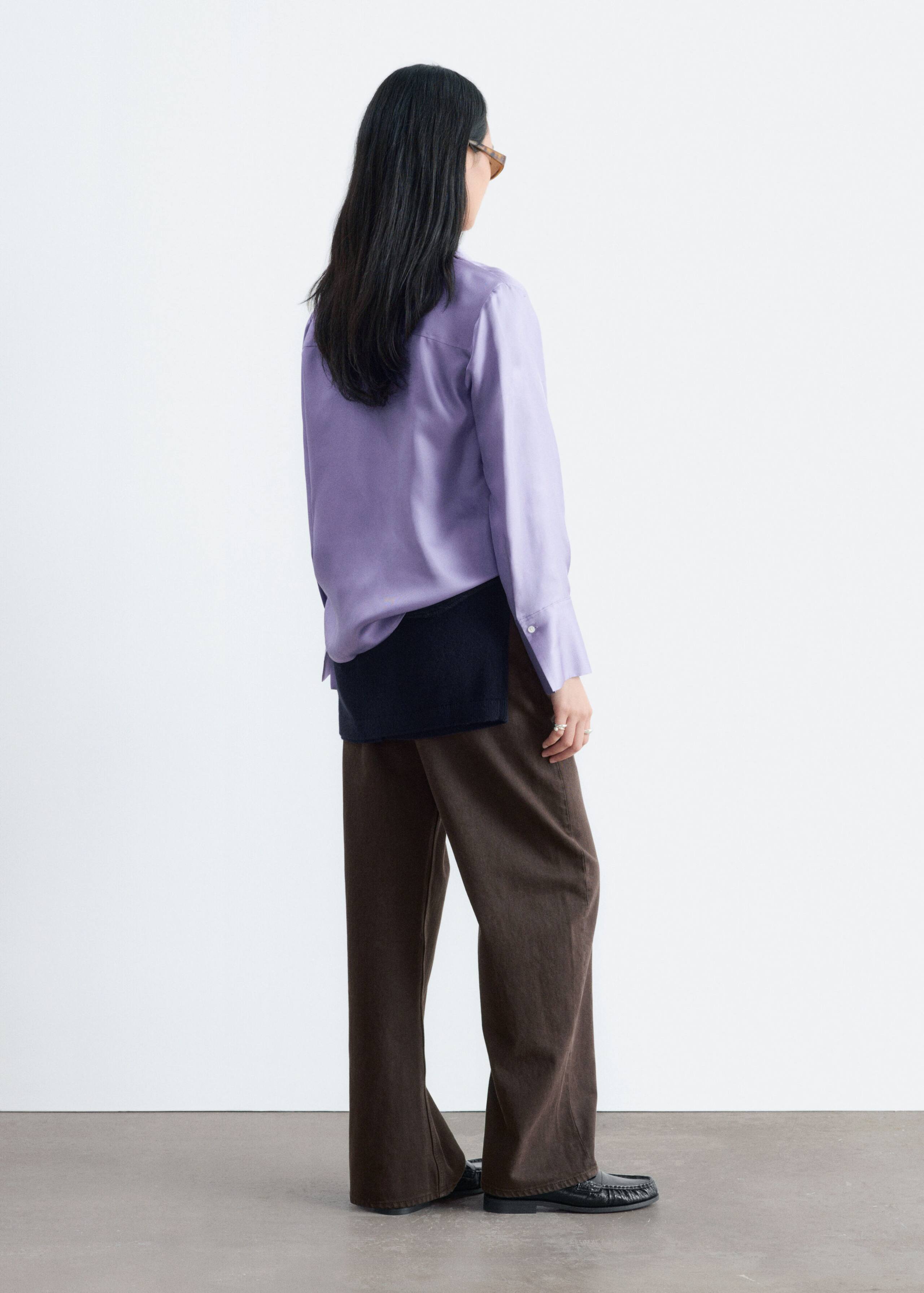 Relaxed Silk Shirt - Dark Blue - Lookbook