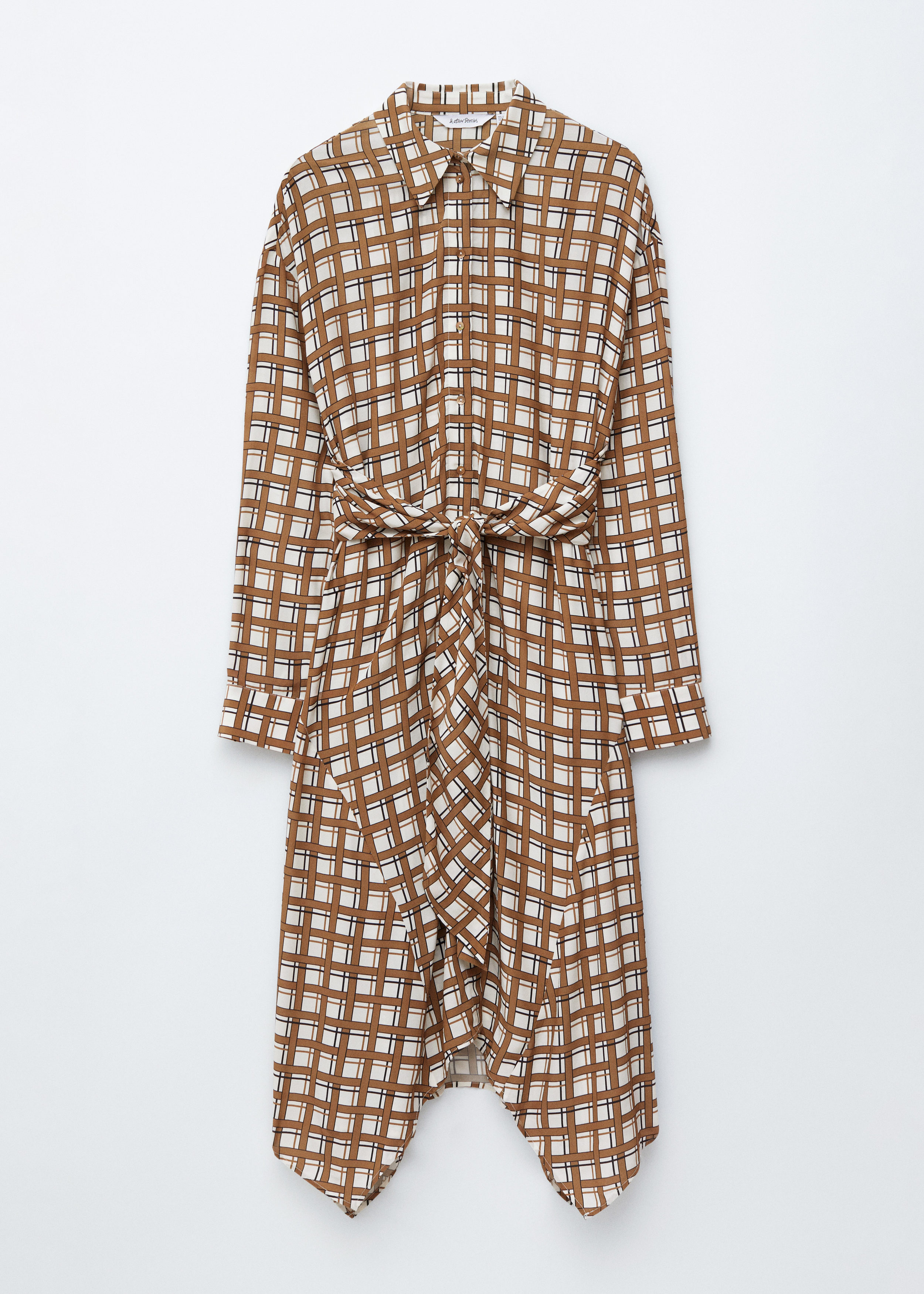 Tie-Detail Midi Shirt Dress