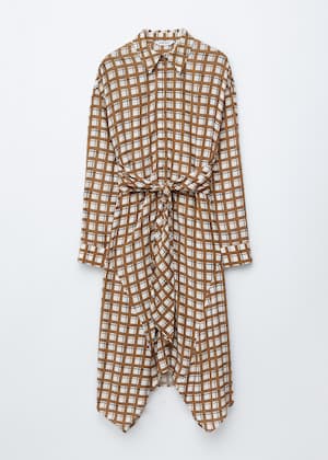 Dunkelbeige kariert