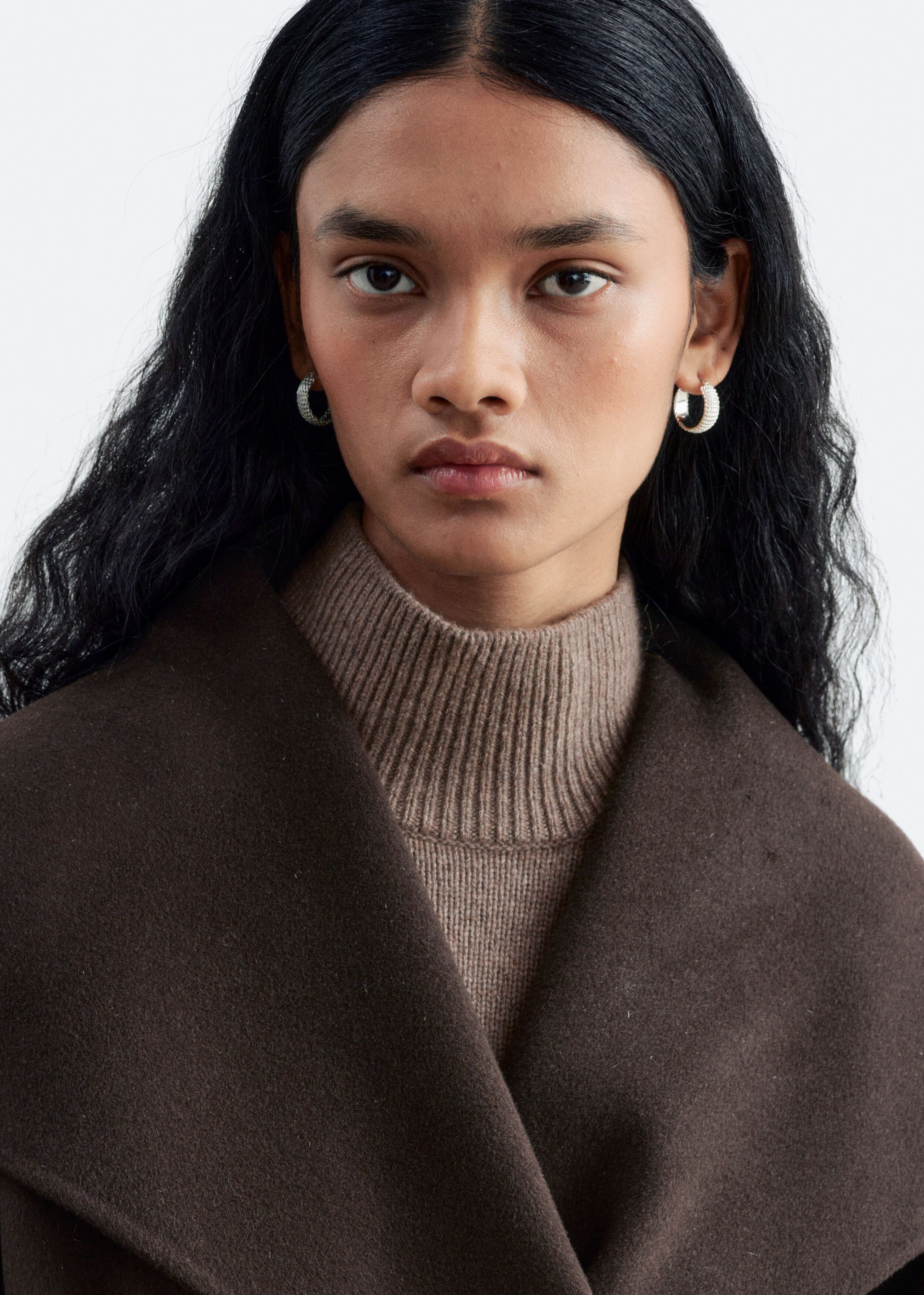 Oversized Wool Coat - Dark Brown - Lookbook