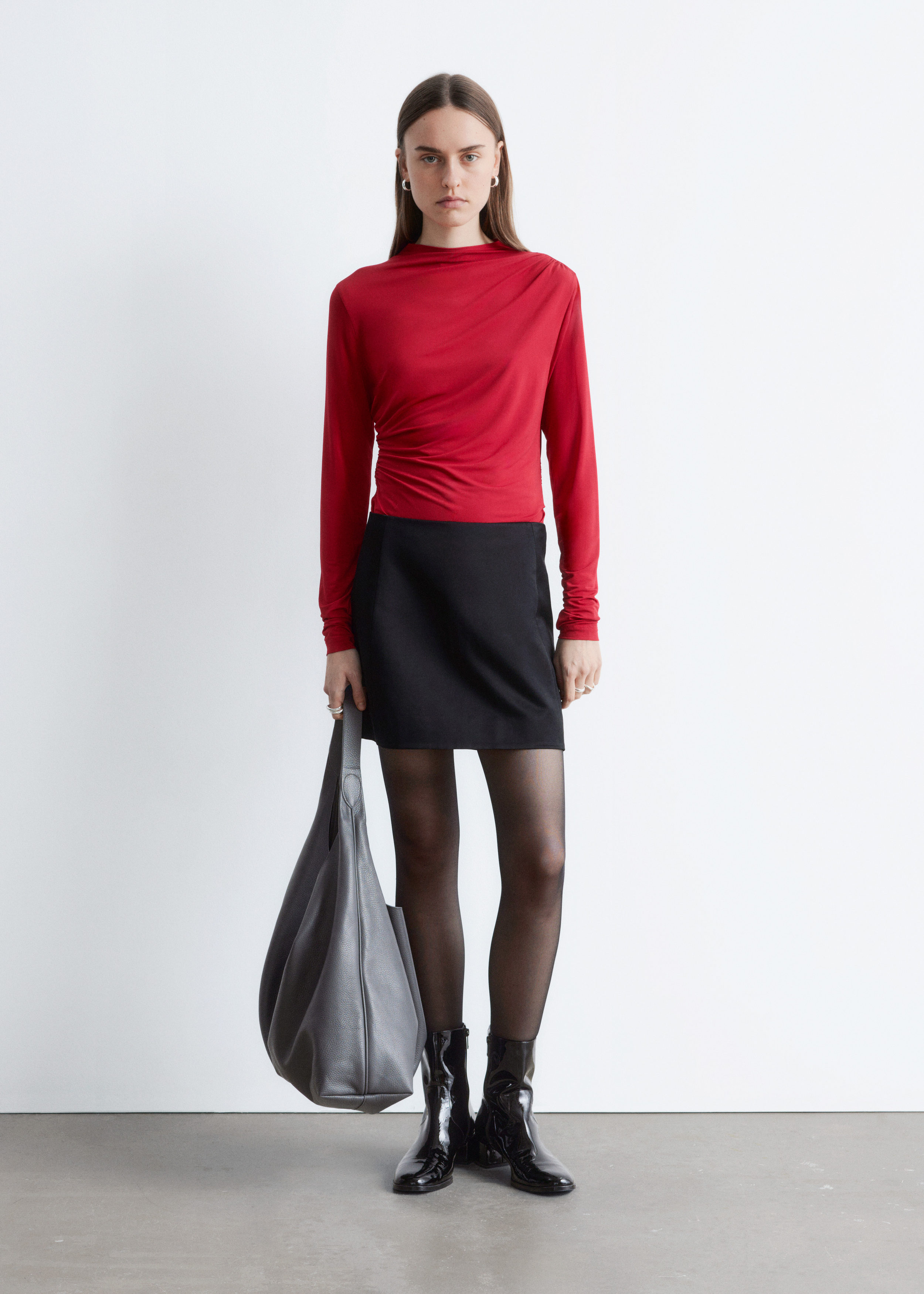 Draped Top - Red - Long sleeve tops - & Other Stories US
