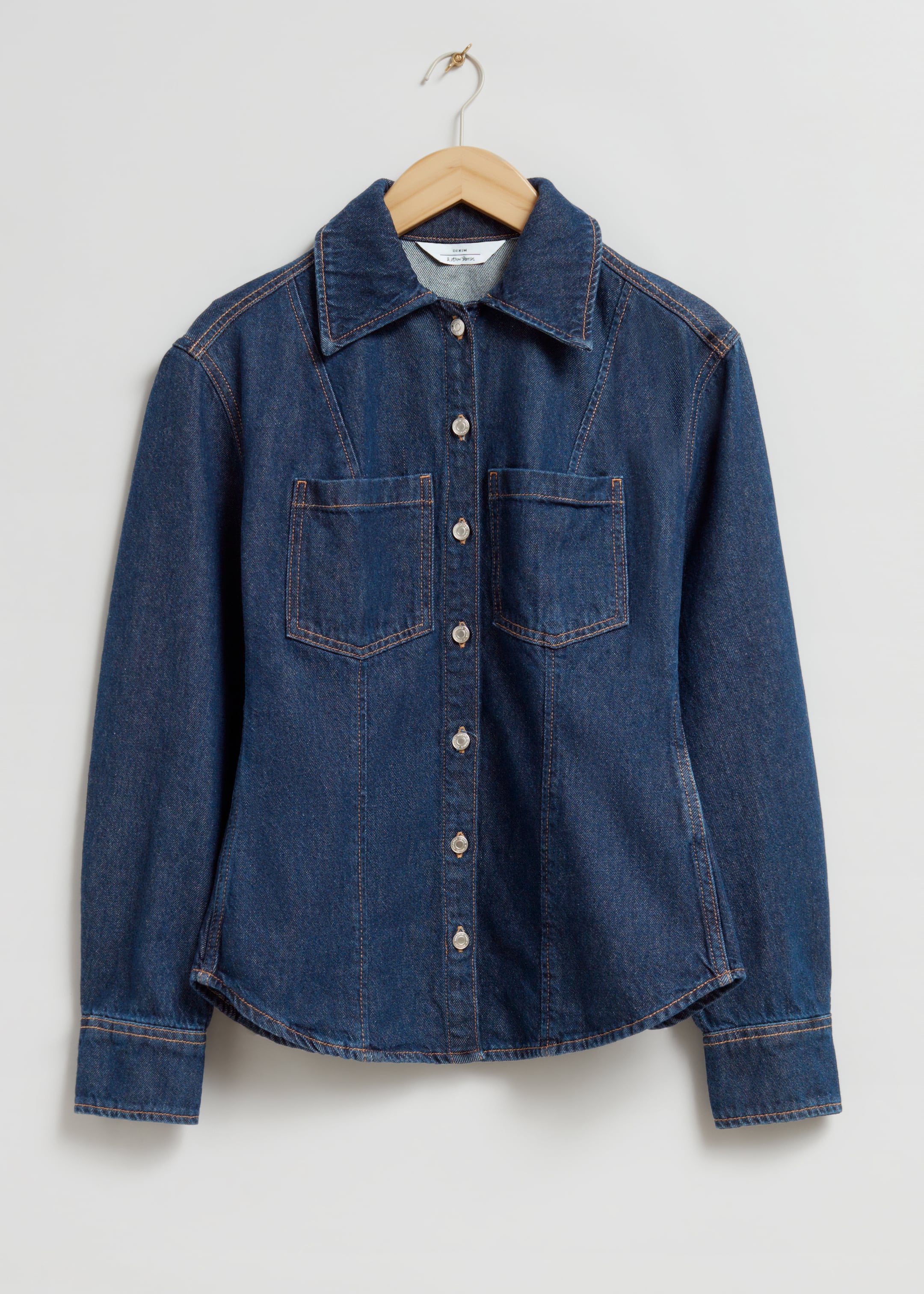 View larger image: Fitted Denim Shirt - Dark Blue - Ladies | H&M GB 1