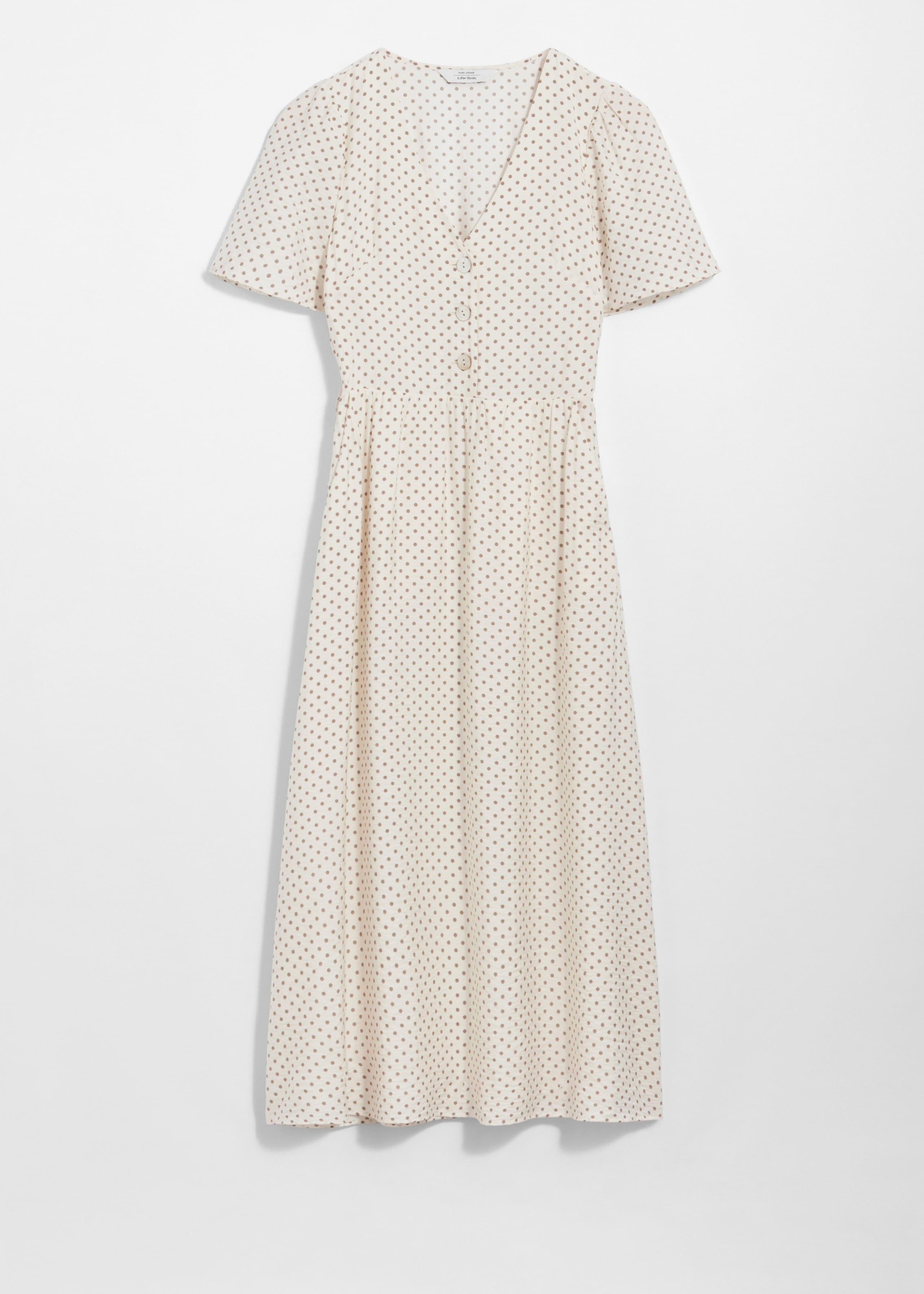 Flutter-Sleeve Midi Dress - Black Print - Still Life
