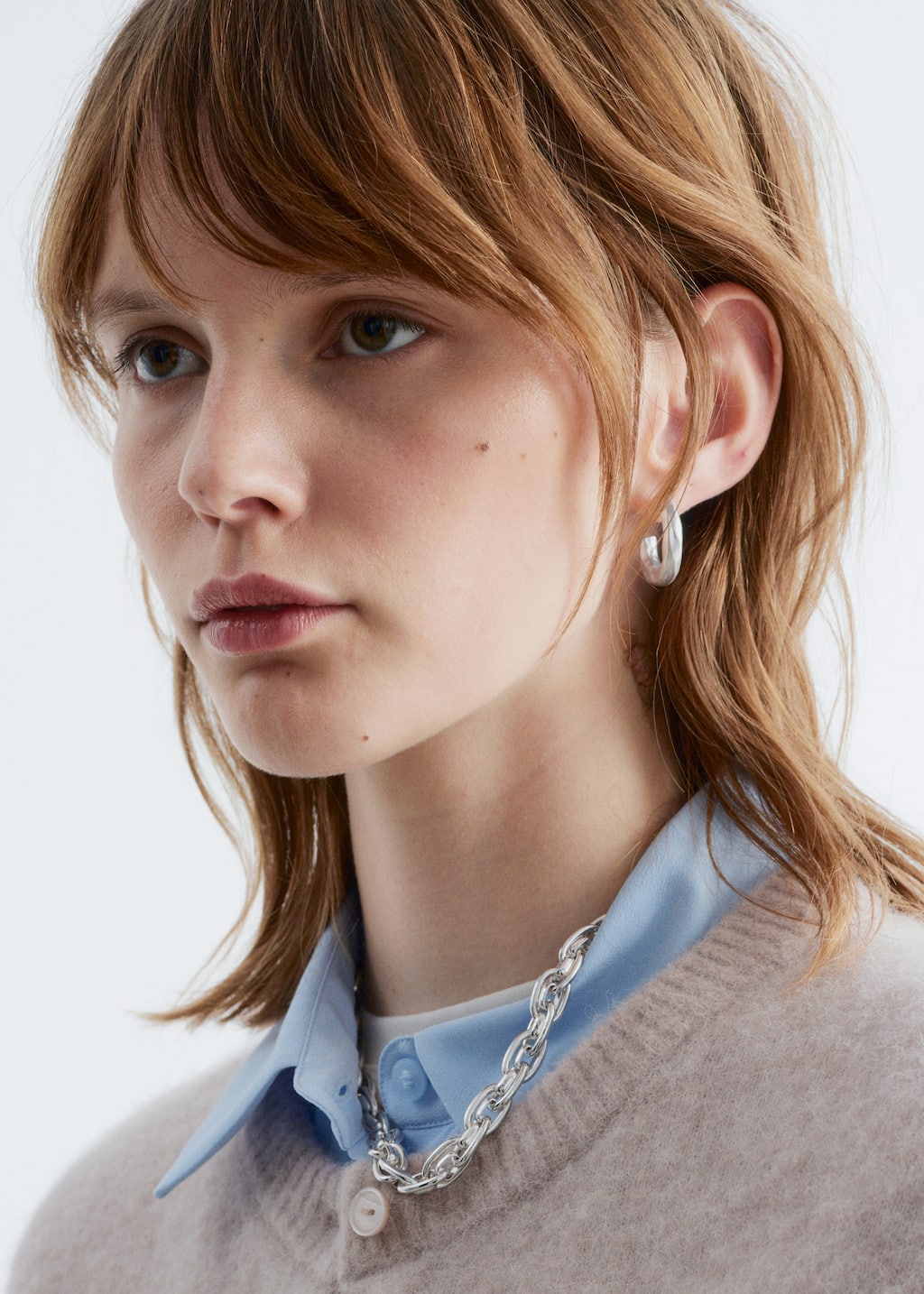Textured Hoop Earrings Set - Silver - Lookbook