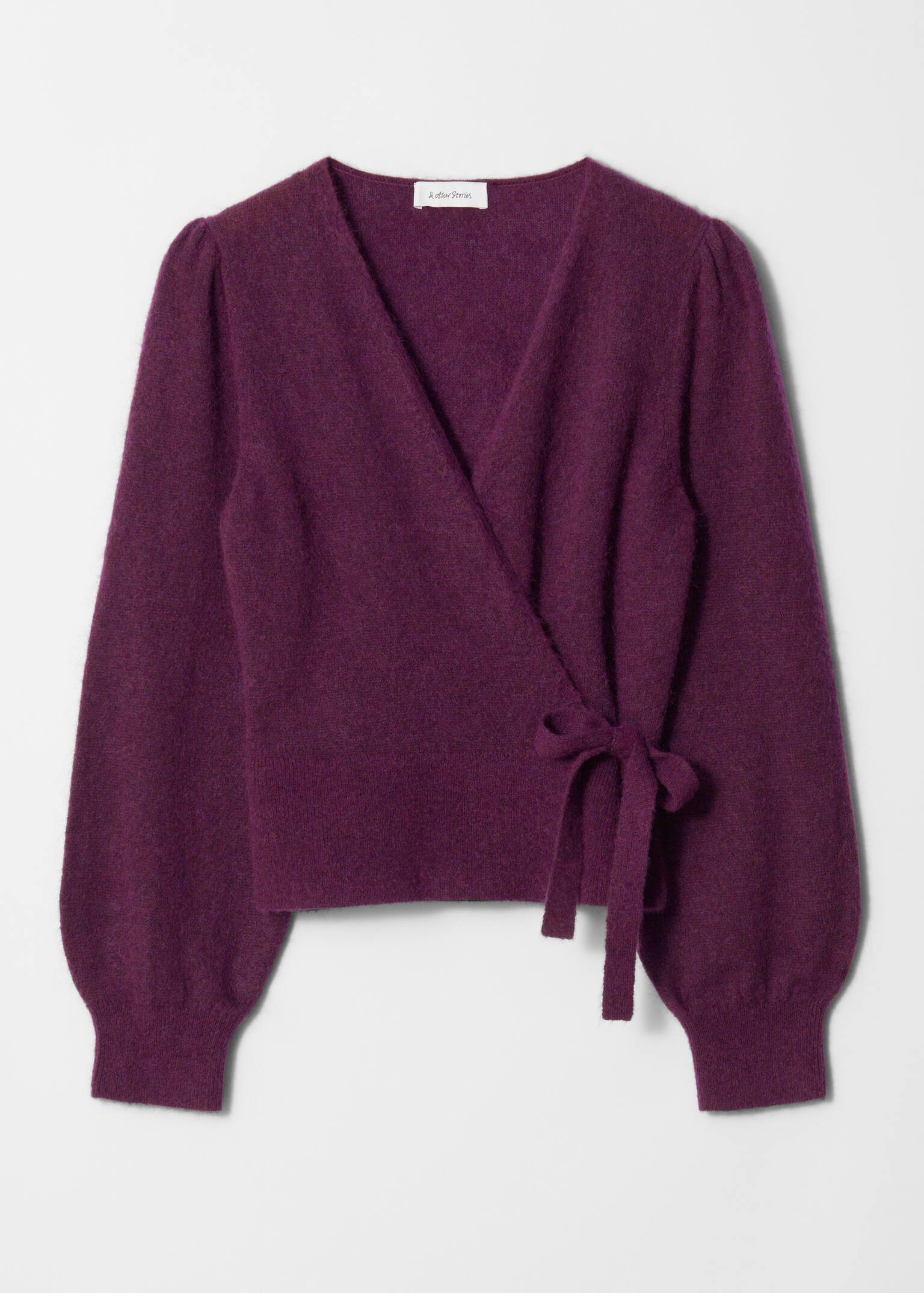 Mohair-Blend Wrap Cardigan - Plum/Cream/Beige/Light Blue/Dusty Pink/Petrol Blue/Black/Beige