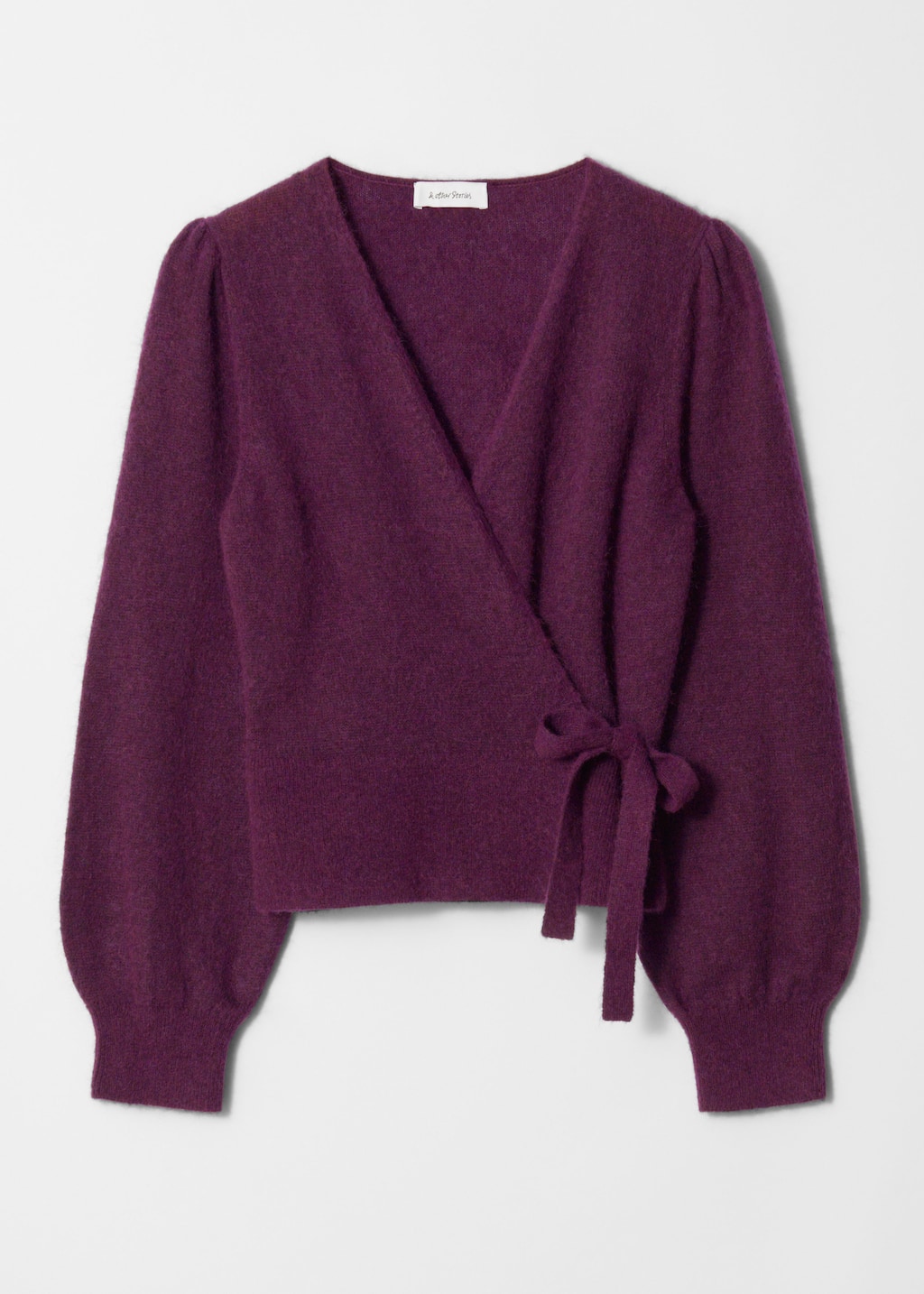 Image of Mohair-Blend Knitted Wrap Cardigan