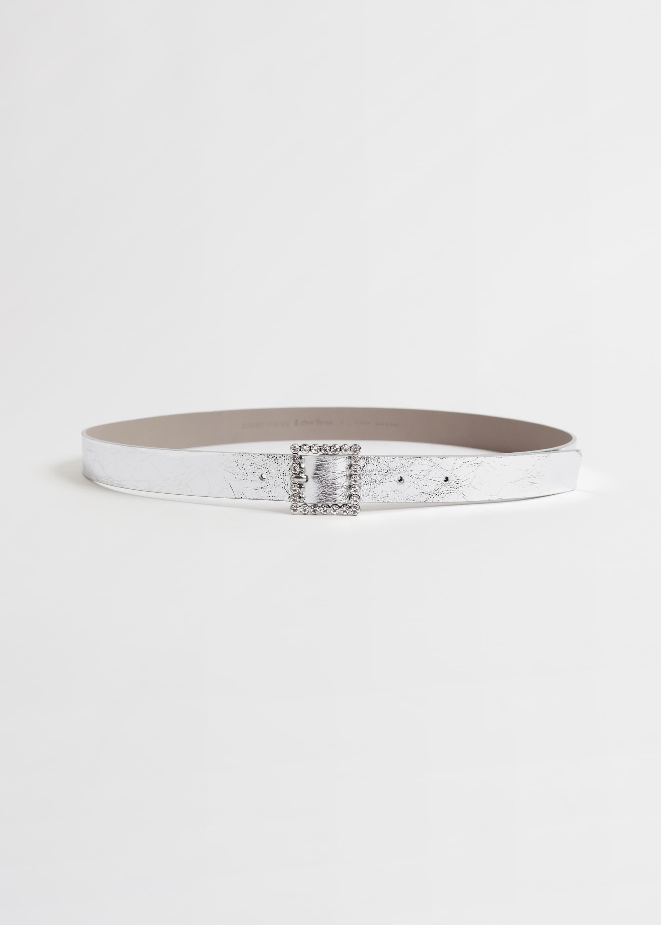 View larger image: Crystal Embellished Leather Belt - Silver - Ladies | H&M GB 1