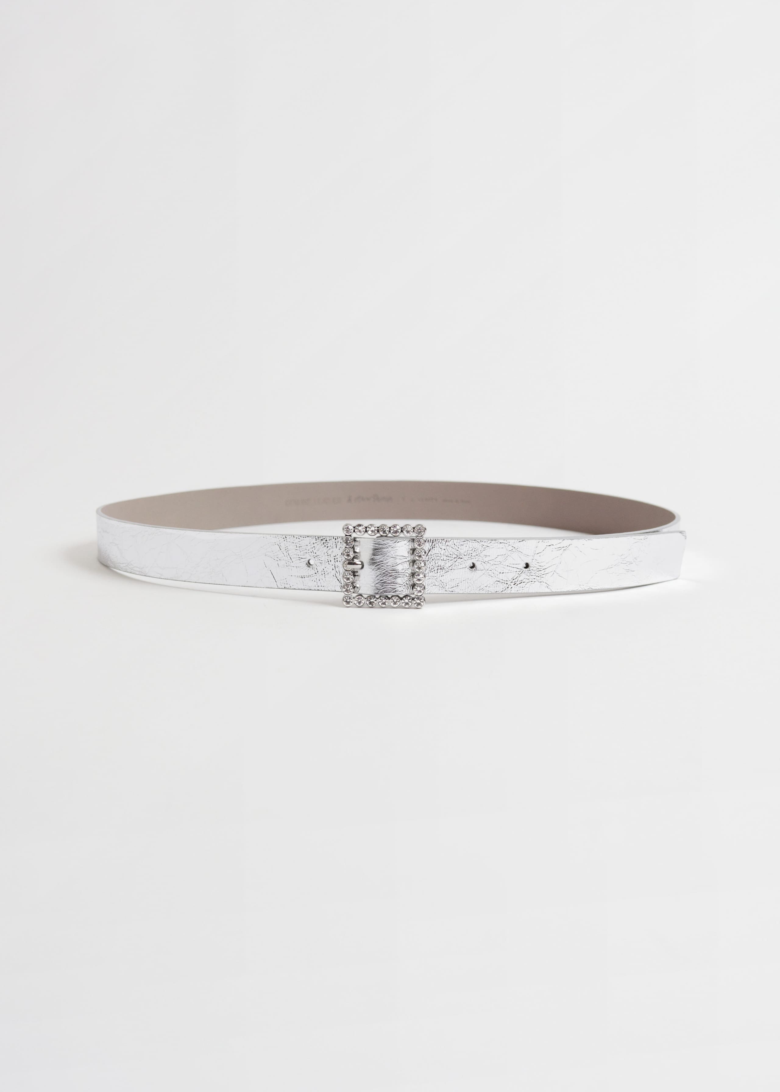 Ceinture en cuir ornée de cristaux - Argent - Still Life