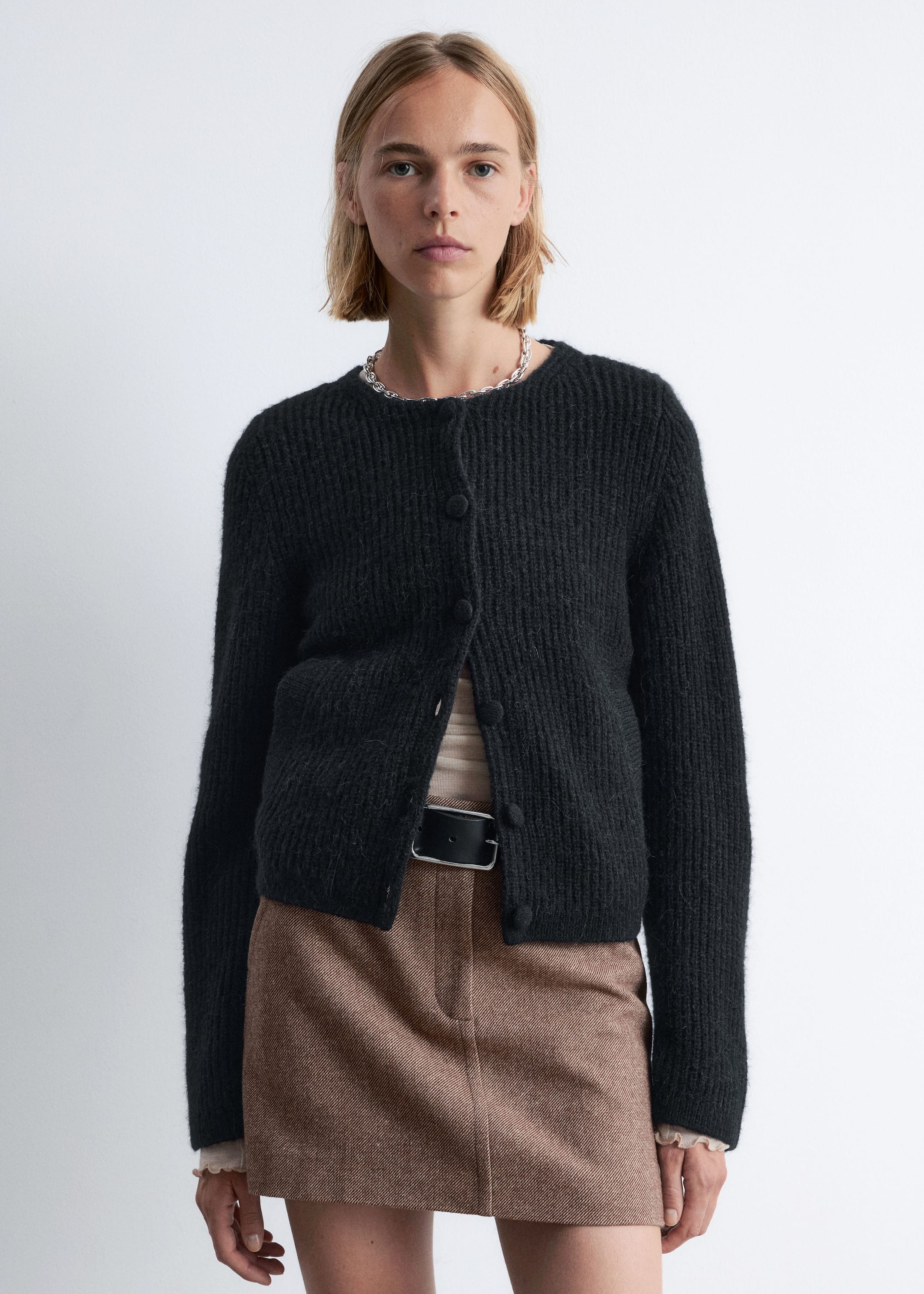 View larger image: Rib-Knit Cardigan - Black - Ladies | H&M GB 3