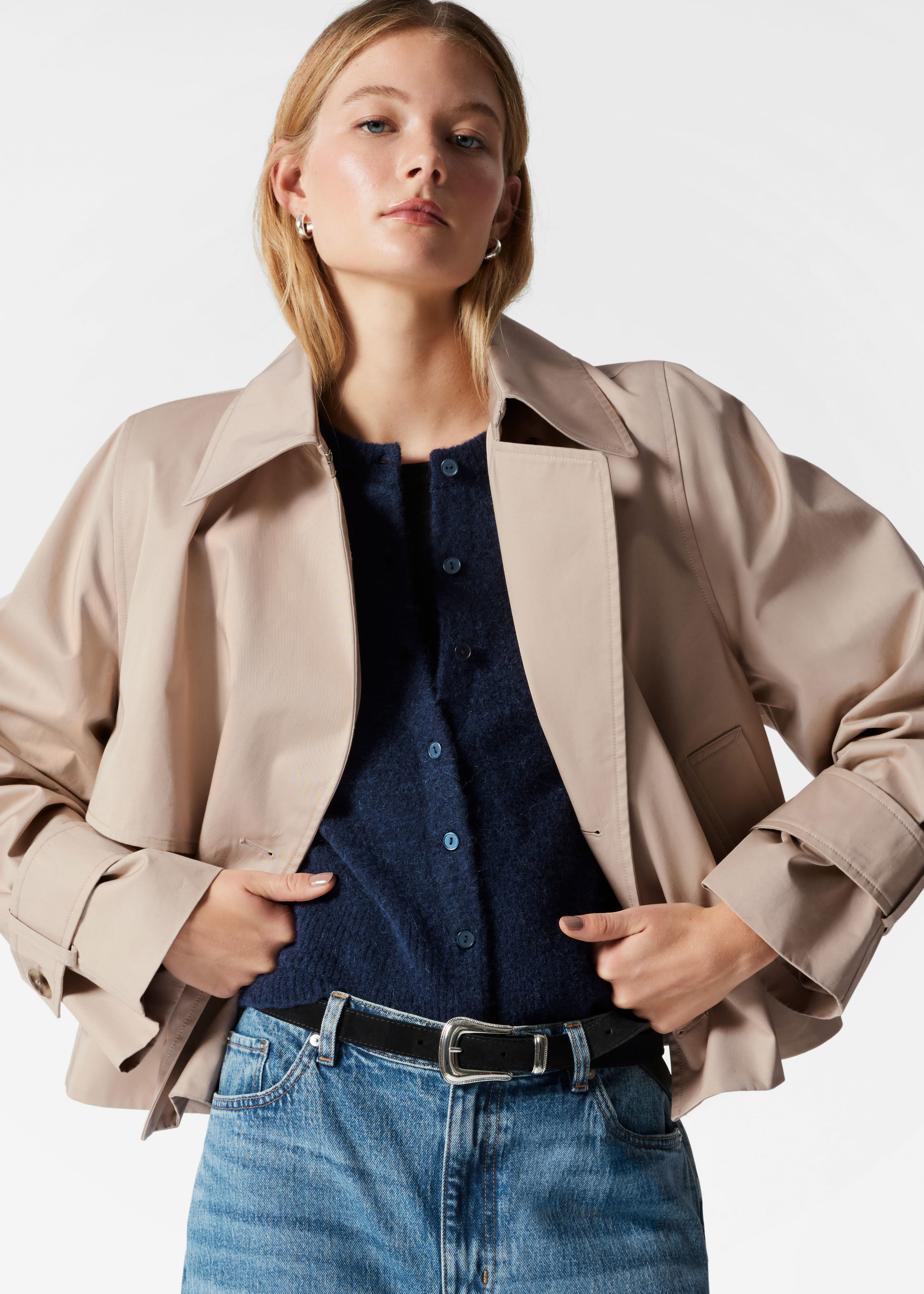 【RECTO】 PATCH POCKETS DETAIL BELTED JACKET Belted Patch-Pocket Jacket - Beige - & Other Stories NO