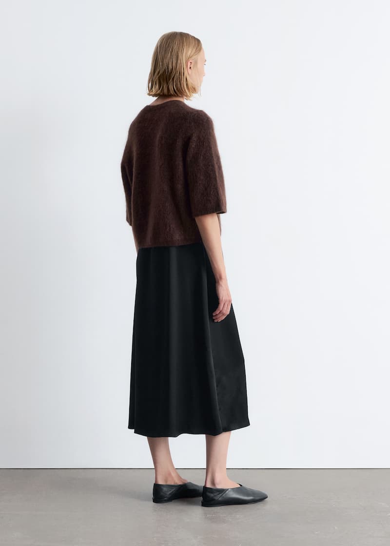 Knitted Mohair-Blend Cardigan Dark Brown Ladies H&M GB