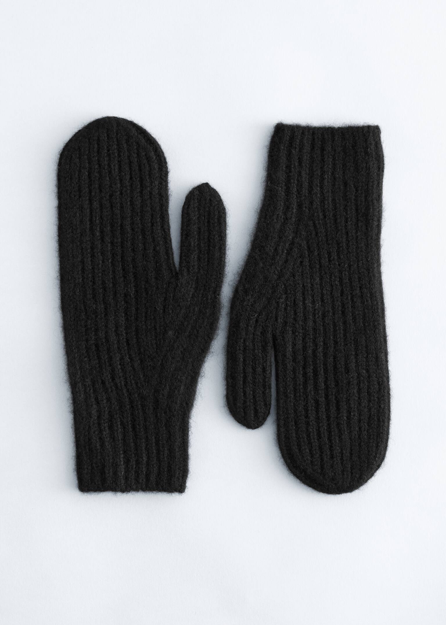 Fausthandschuhe aus Kaschmir - Schwarz/Blau