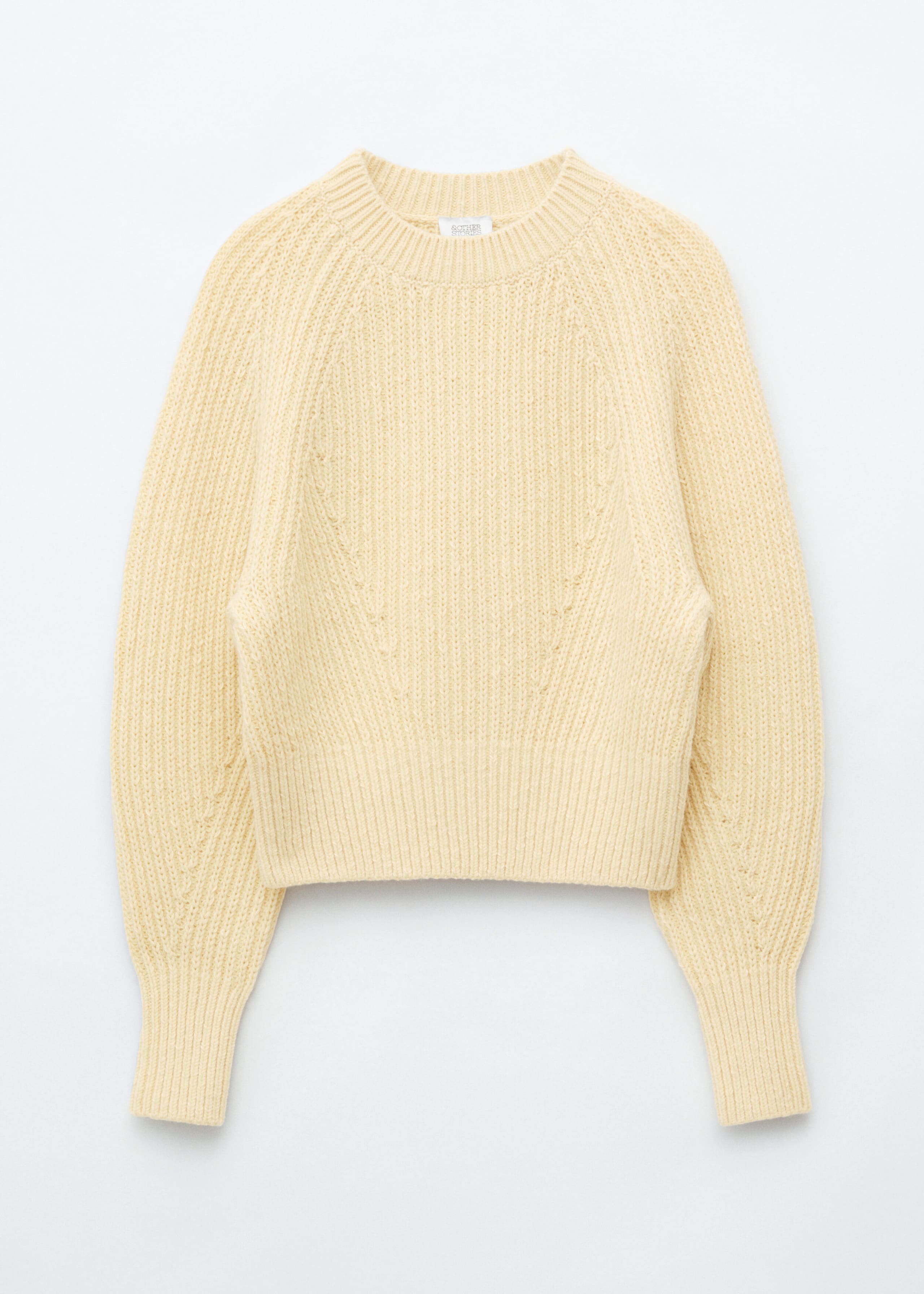 Pull en mélange de laine et de coton - Jaune beurre - Lookbook