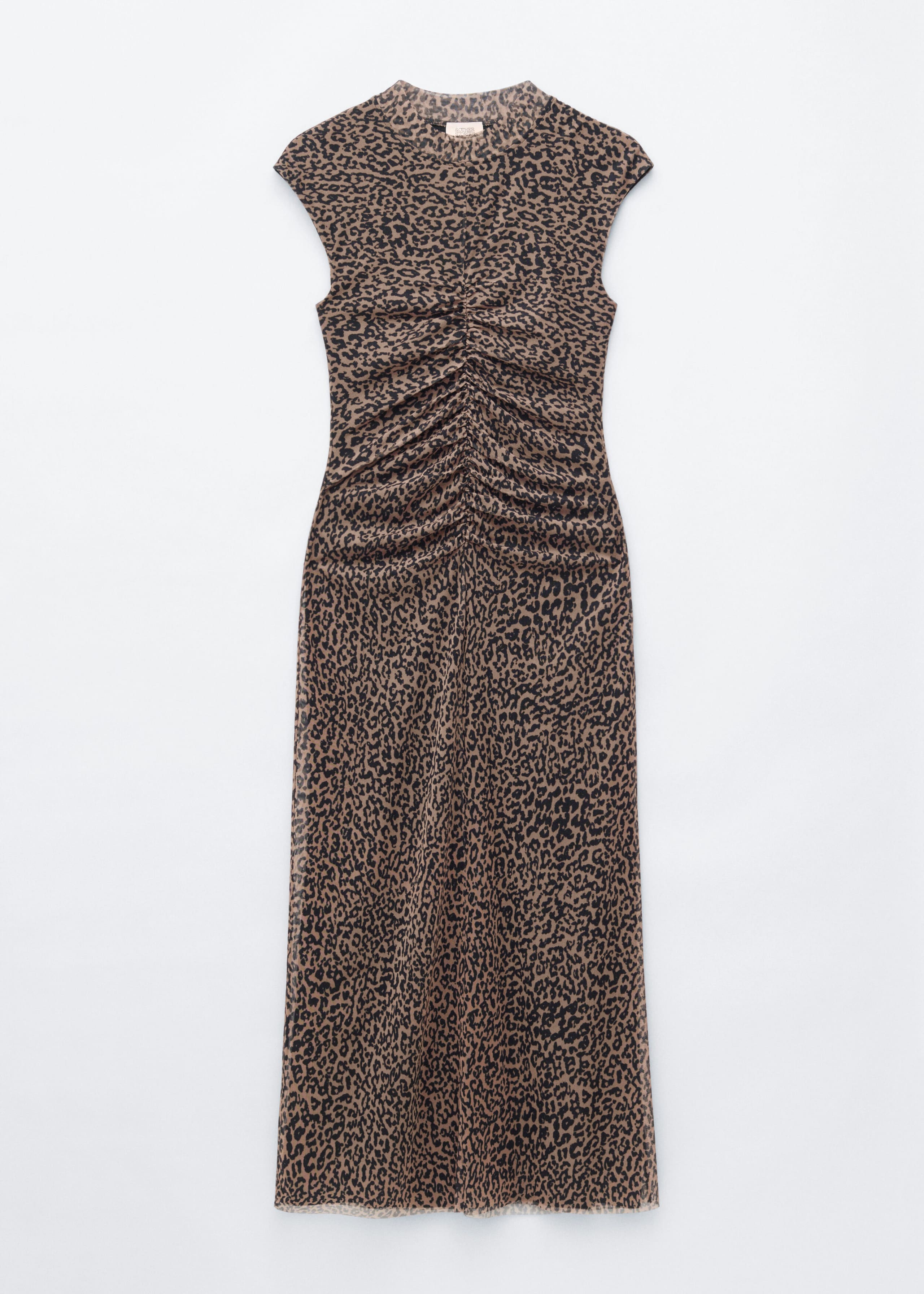 Ruched Jersey Dress - Brown Leopard Print - Lookbook