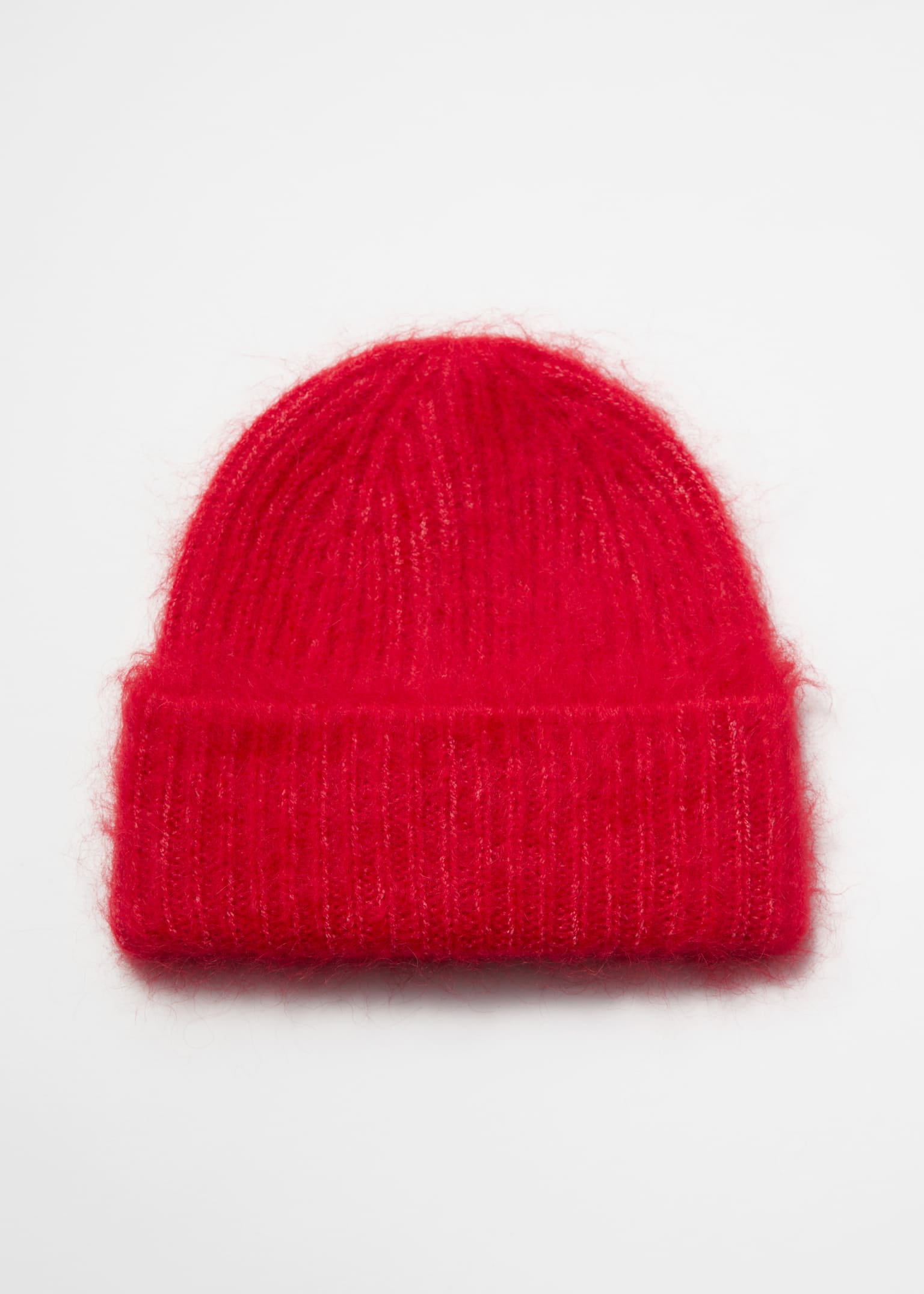 Gorro de mistura de mohair escovada - Ruby red