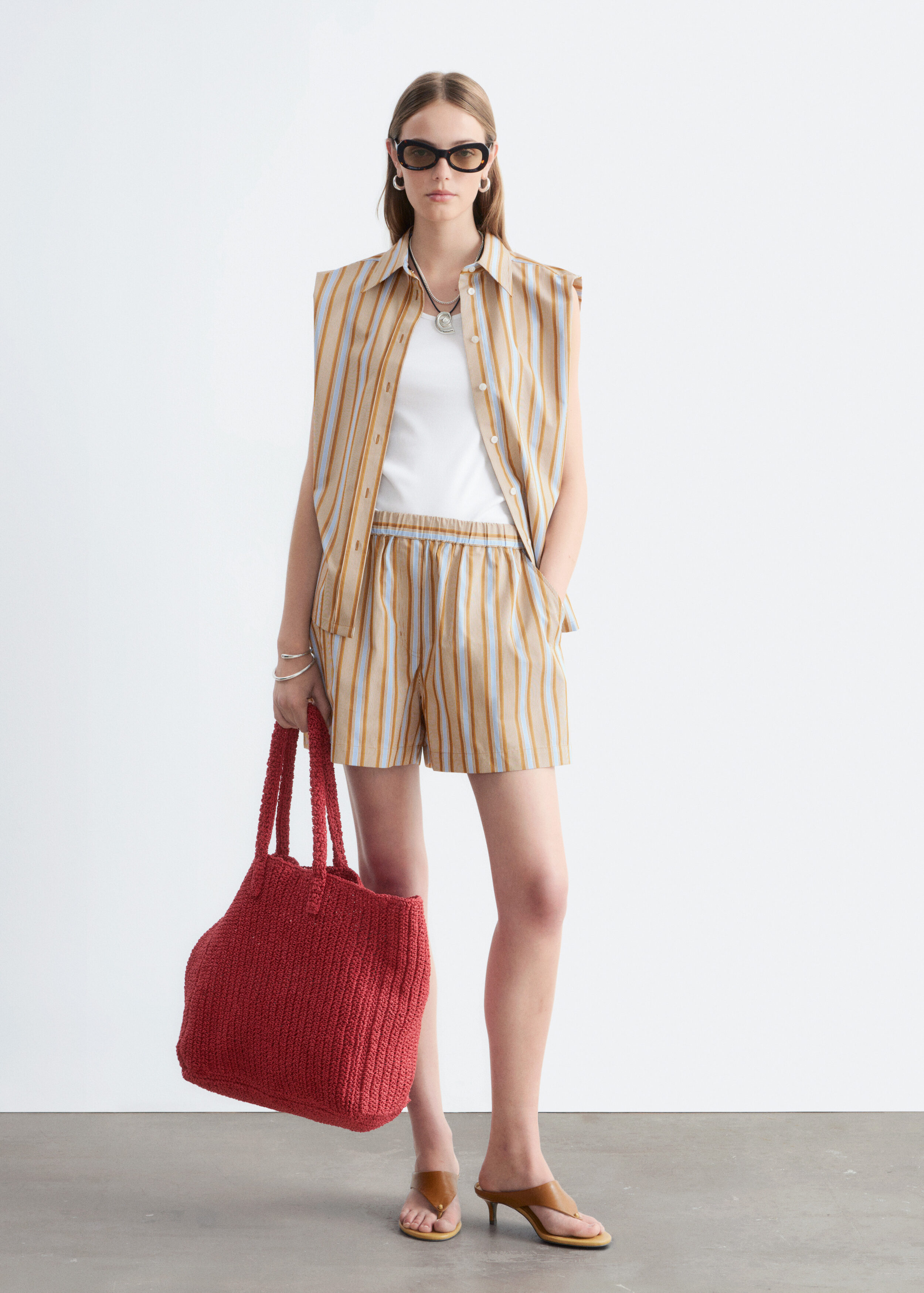 High-Waist Cotton Shorts