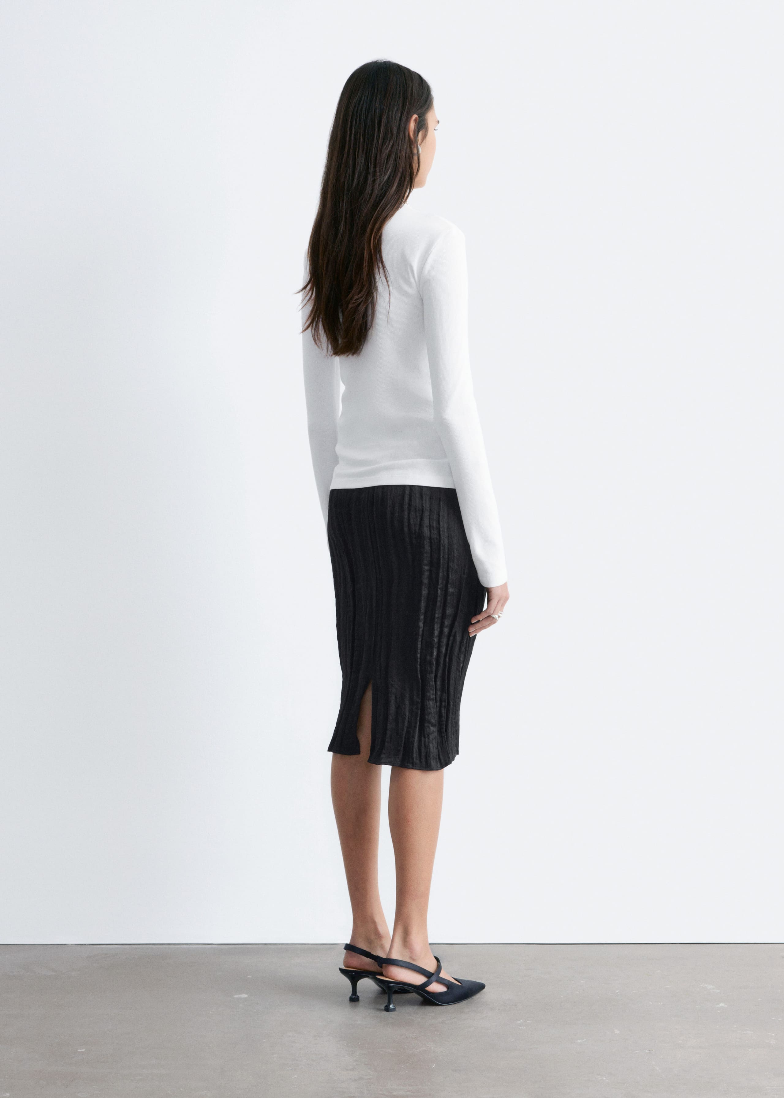 Image of Ribbed Long-Sleeve Top