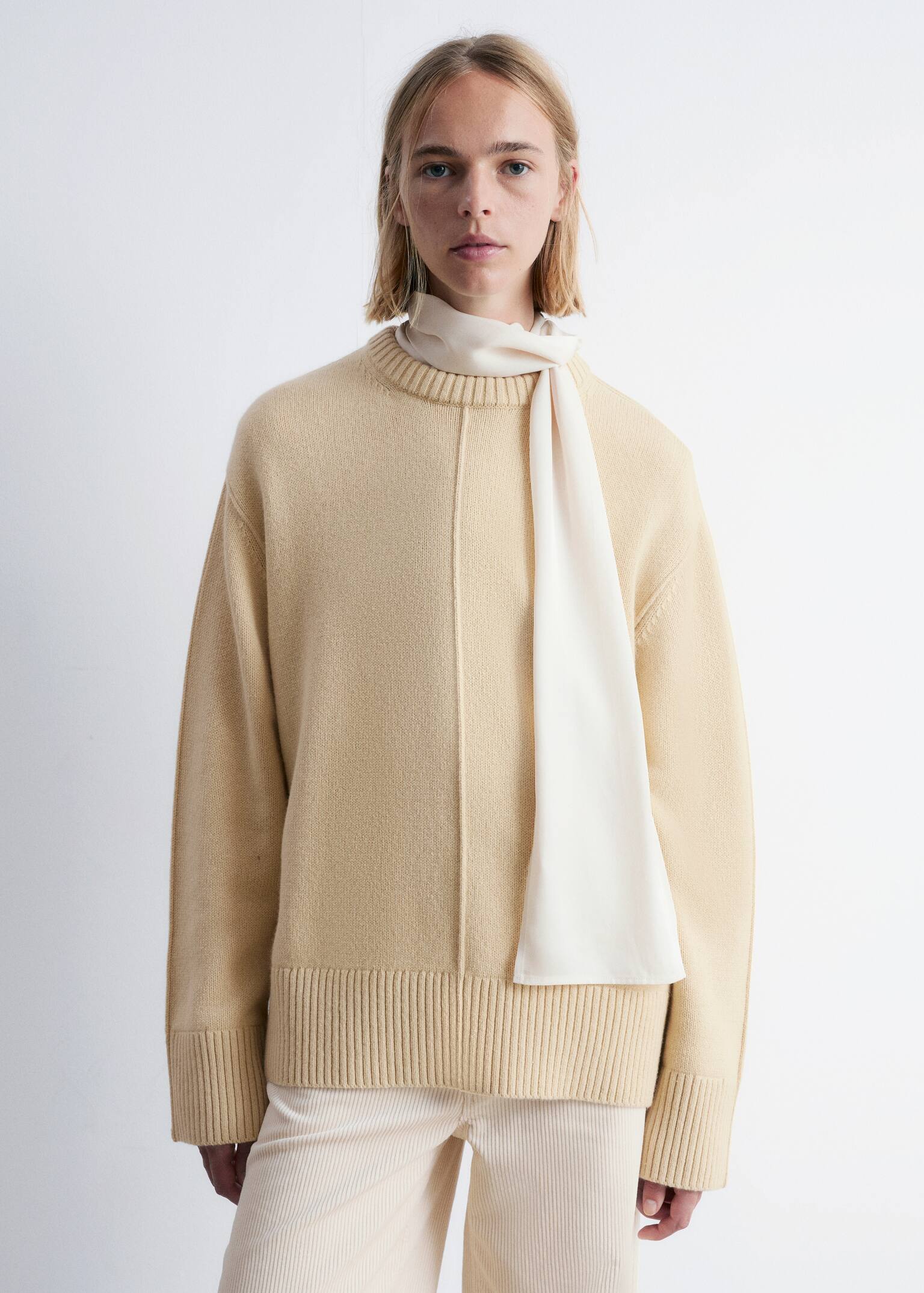 Pull oversize en maille - Jaune
