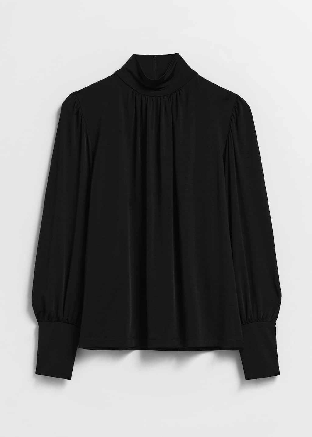 Mock Neck Blouse - Black - Still Life