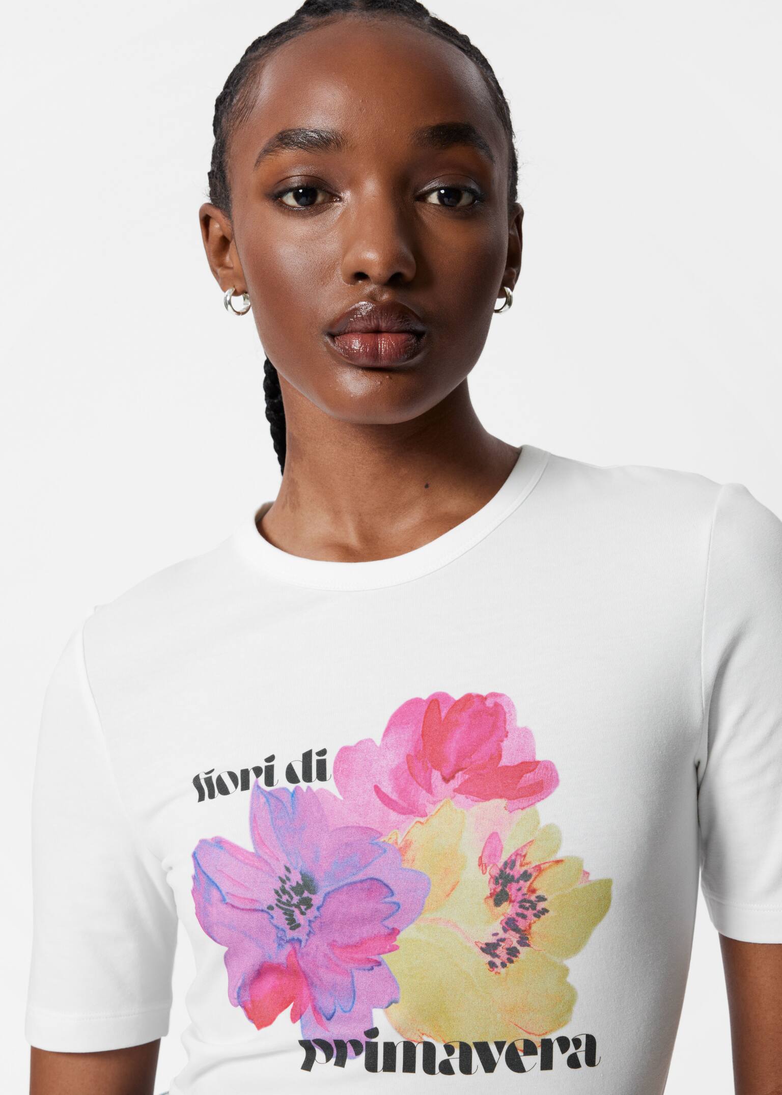 T-shirt con stampa - Stampa floreale/Bianco - 5