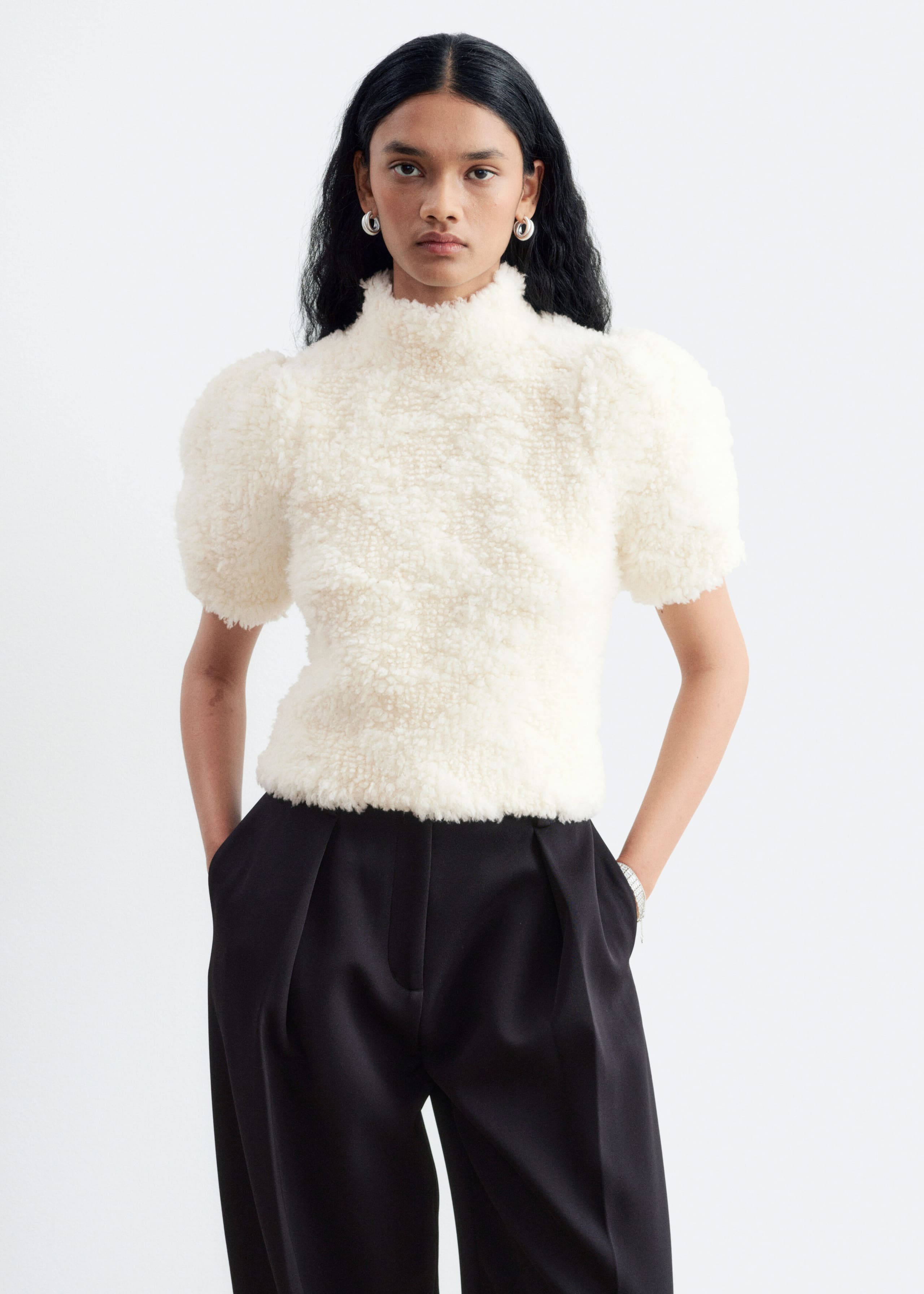 Pile-Knit Top - Off White - Lookbook