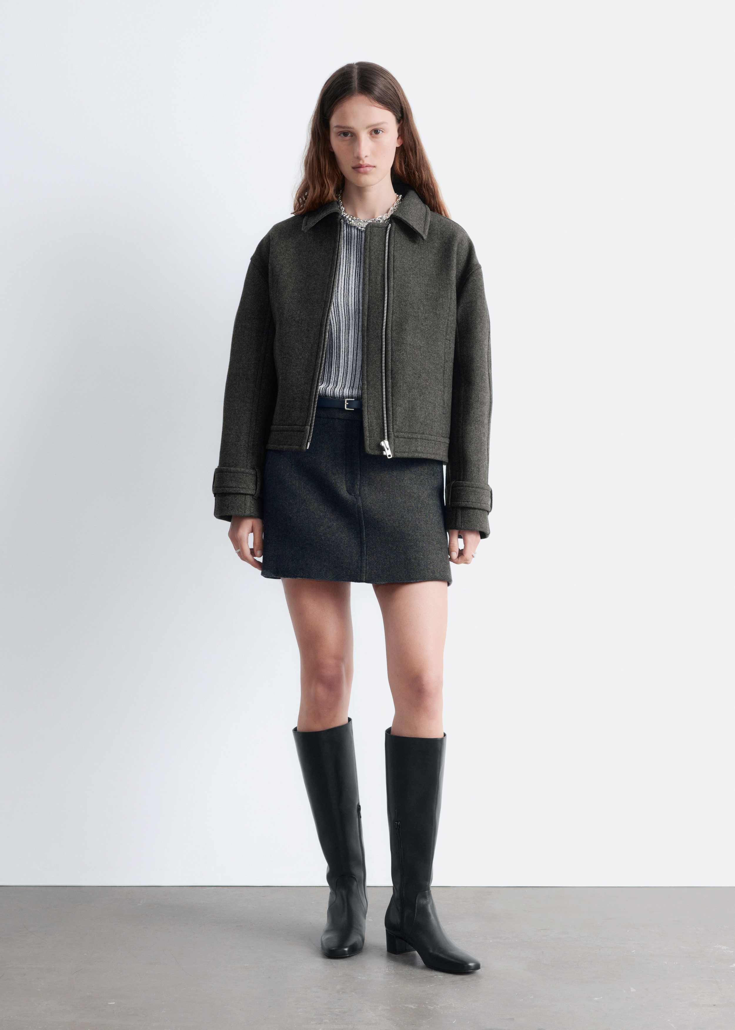 Short Wool Jacket - Dark Grey - Jackets - & Other Stories BE