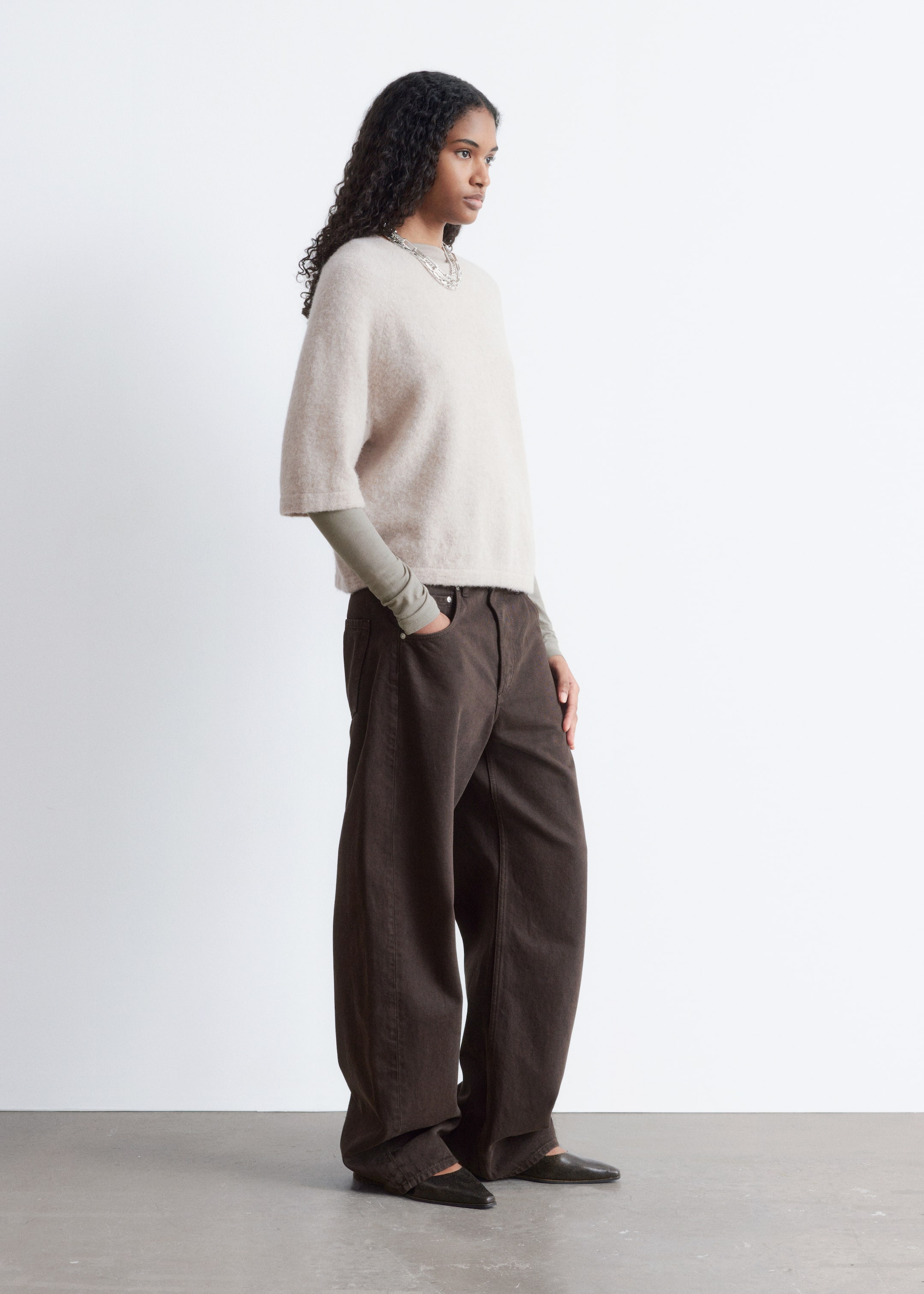 Zobraziť väčší obrázok: Pletený top s alpaka zmesou - Ovsená - ŽENY | H&M SK 3