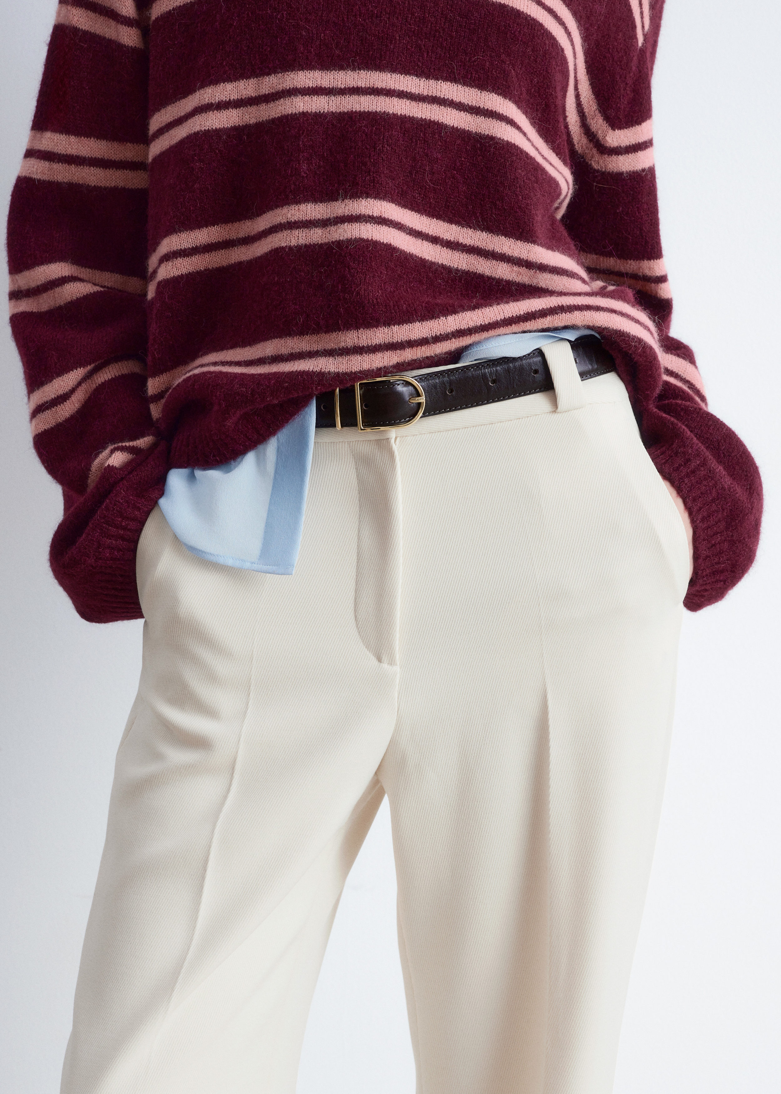 Image of Pantalon large à plis marqués