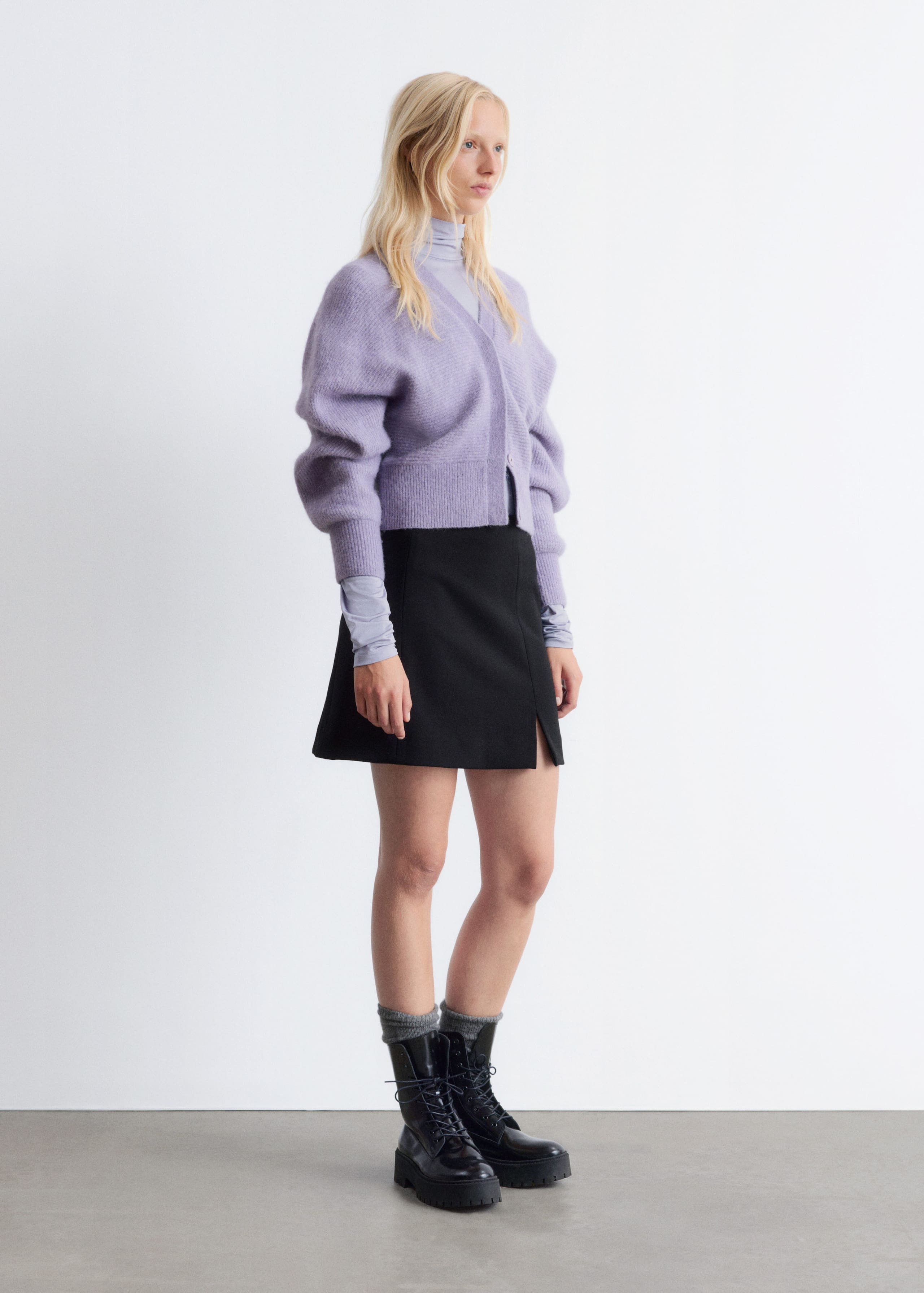 Image of Cropped Alpaca-Blend Cardigan