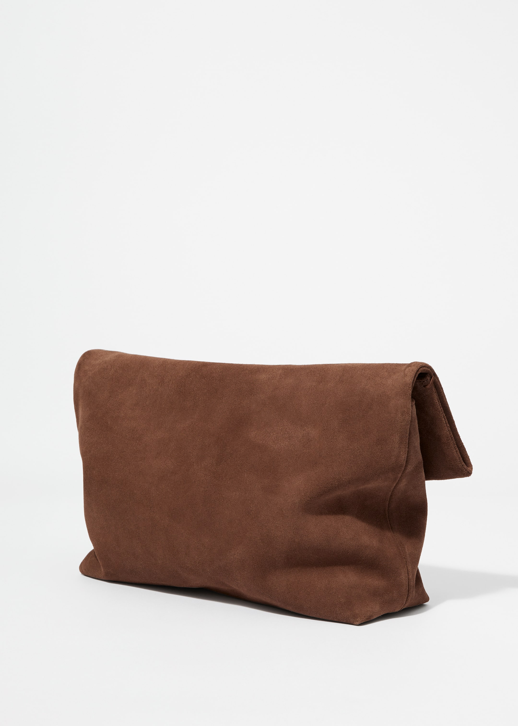 Größeres Bild ansehen: Clutch mit Umschlag - Braunes Veloursleder - Ladies | H&M DE 3