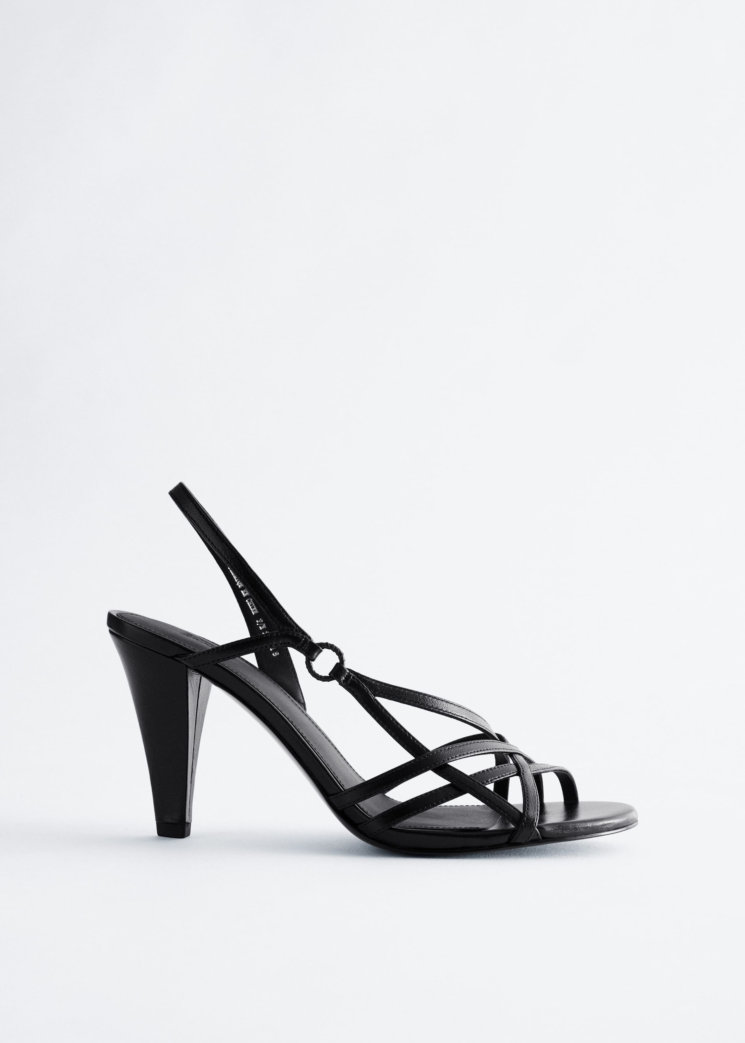 Leather Ring Sandals - Black - Still Life