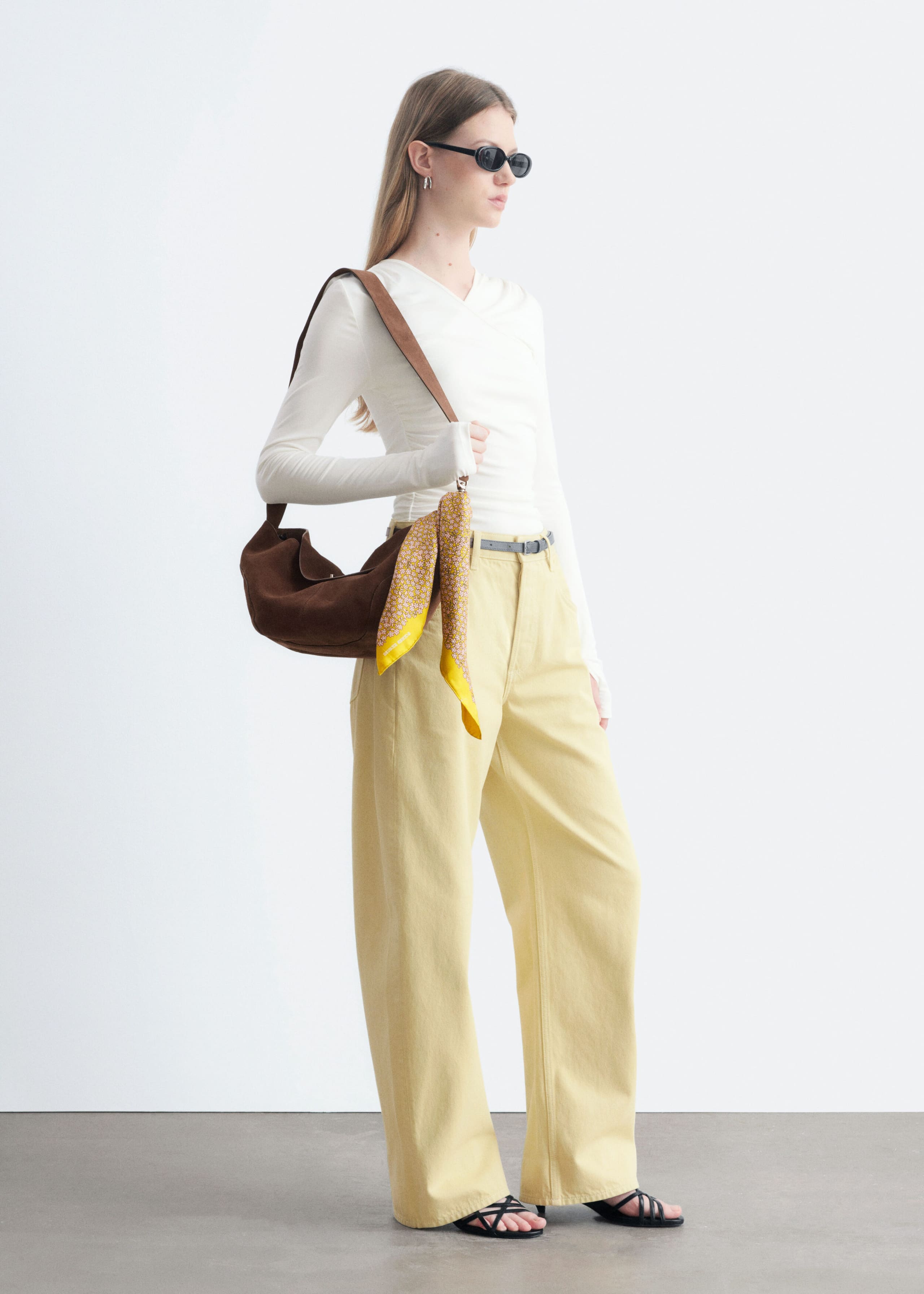 Modal Jersey Wrap Top - White - Lookbook