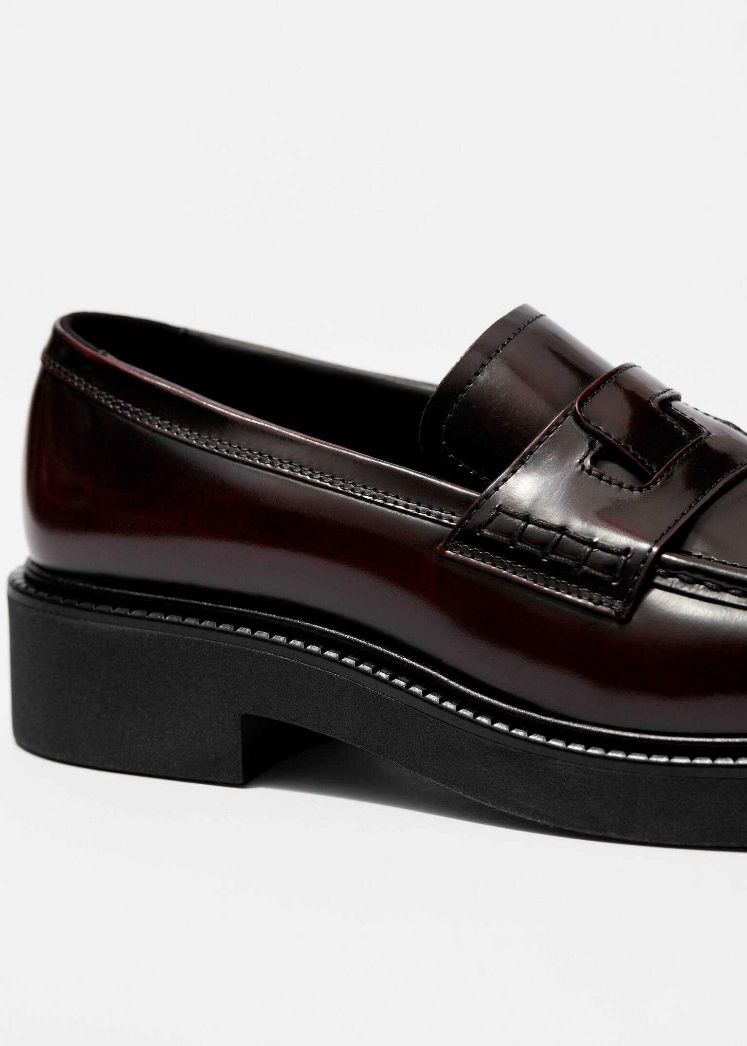 Chunky Leather Loafers - Red/Black - 5