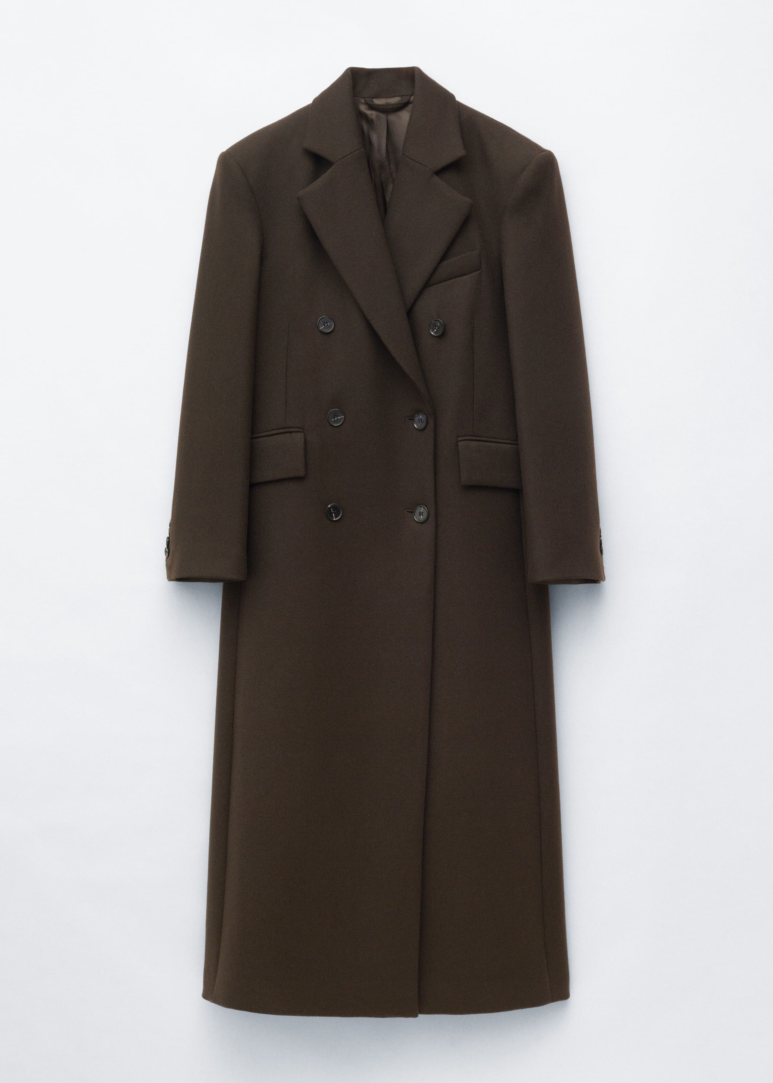 Long Wool Coat - Donkertaupe - Stilleven