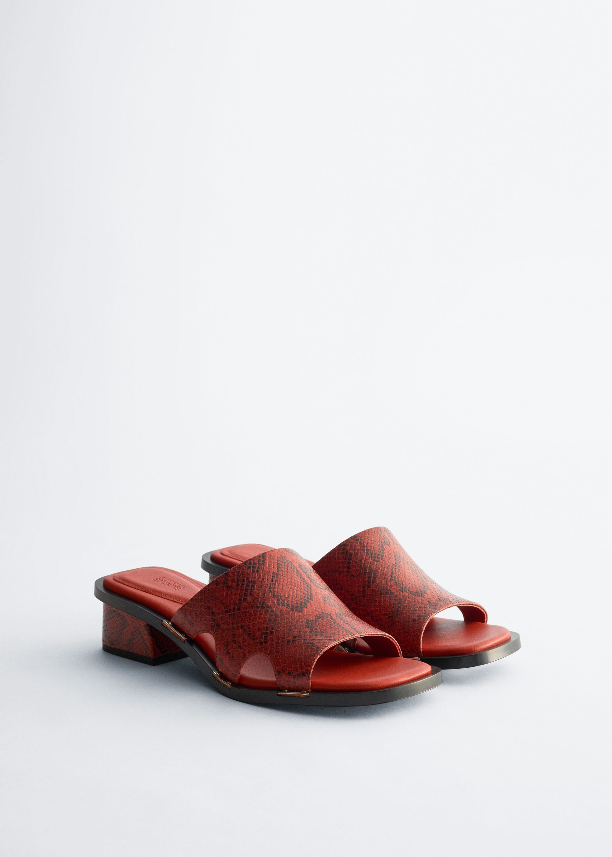 Image of Block Heel Leather Sandals