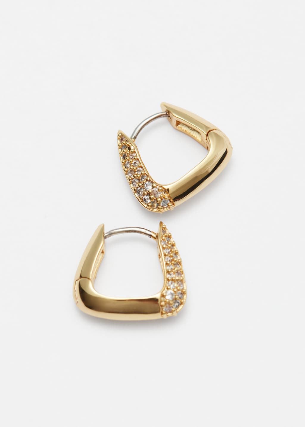 Triangular Crystal Hoops - Gold - Still Life