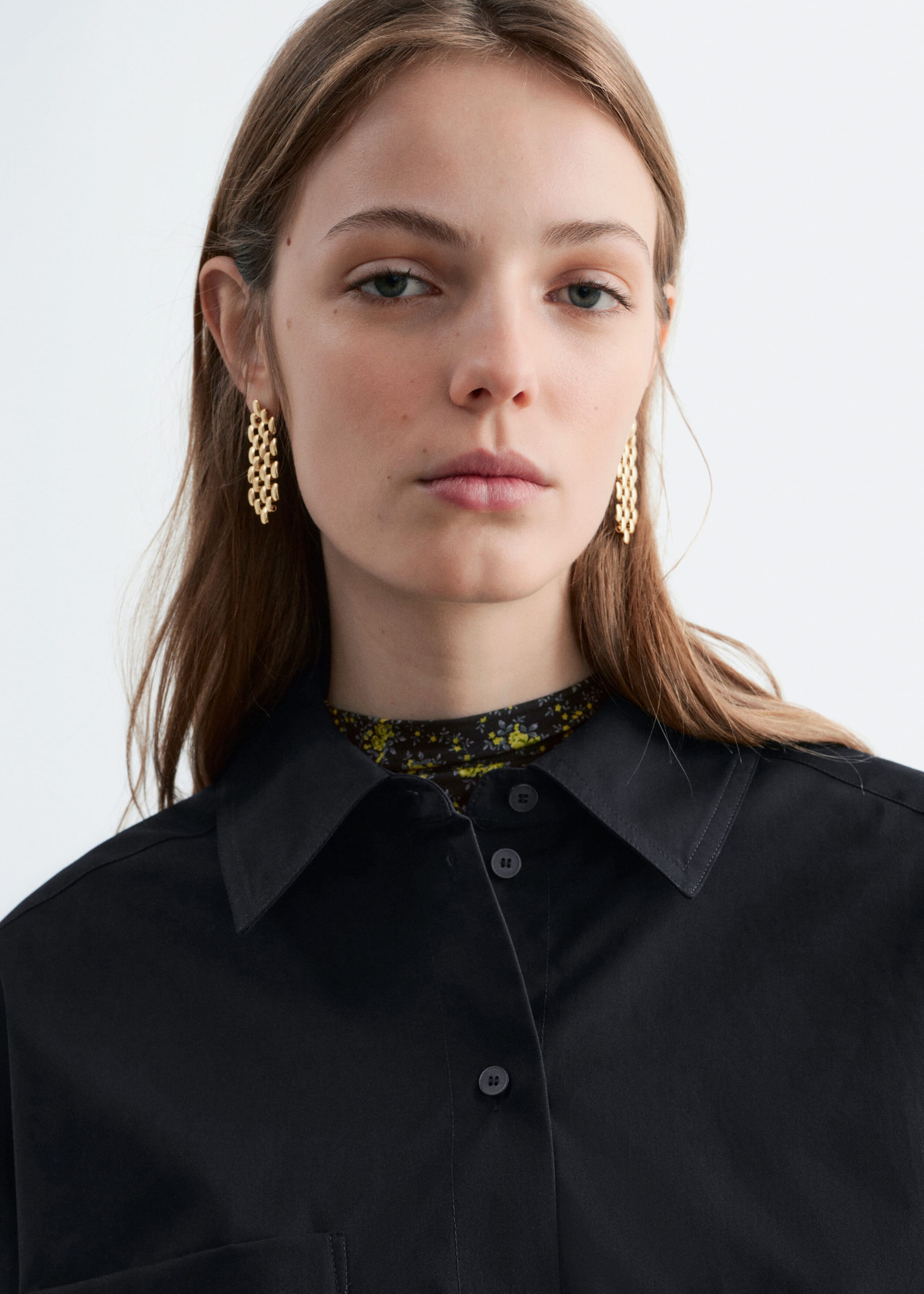 Image of Kurze Oversized-Bluse aus Baumwolle