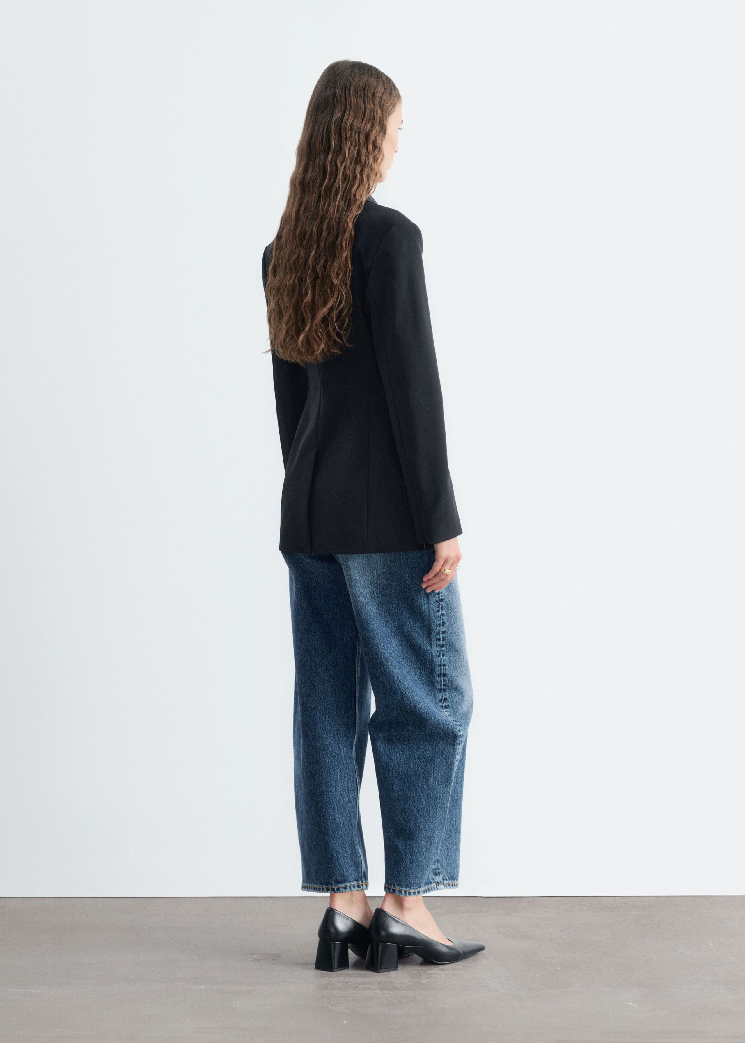 Fitted Single-Breasted Blazer - Black - Lookbook