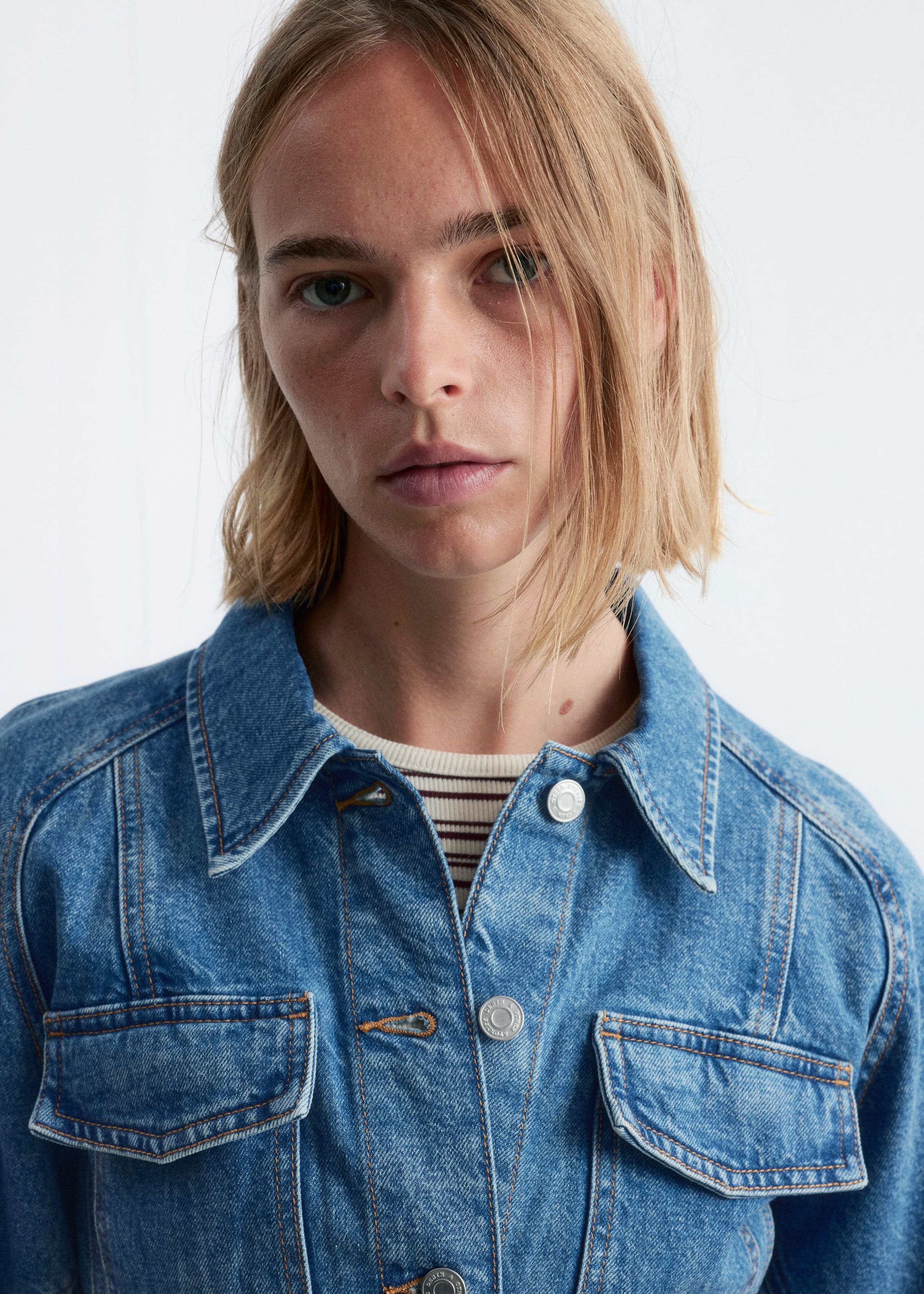 Image of Belted Denim Jacket