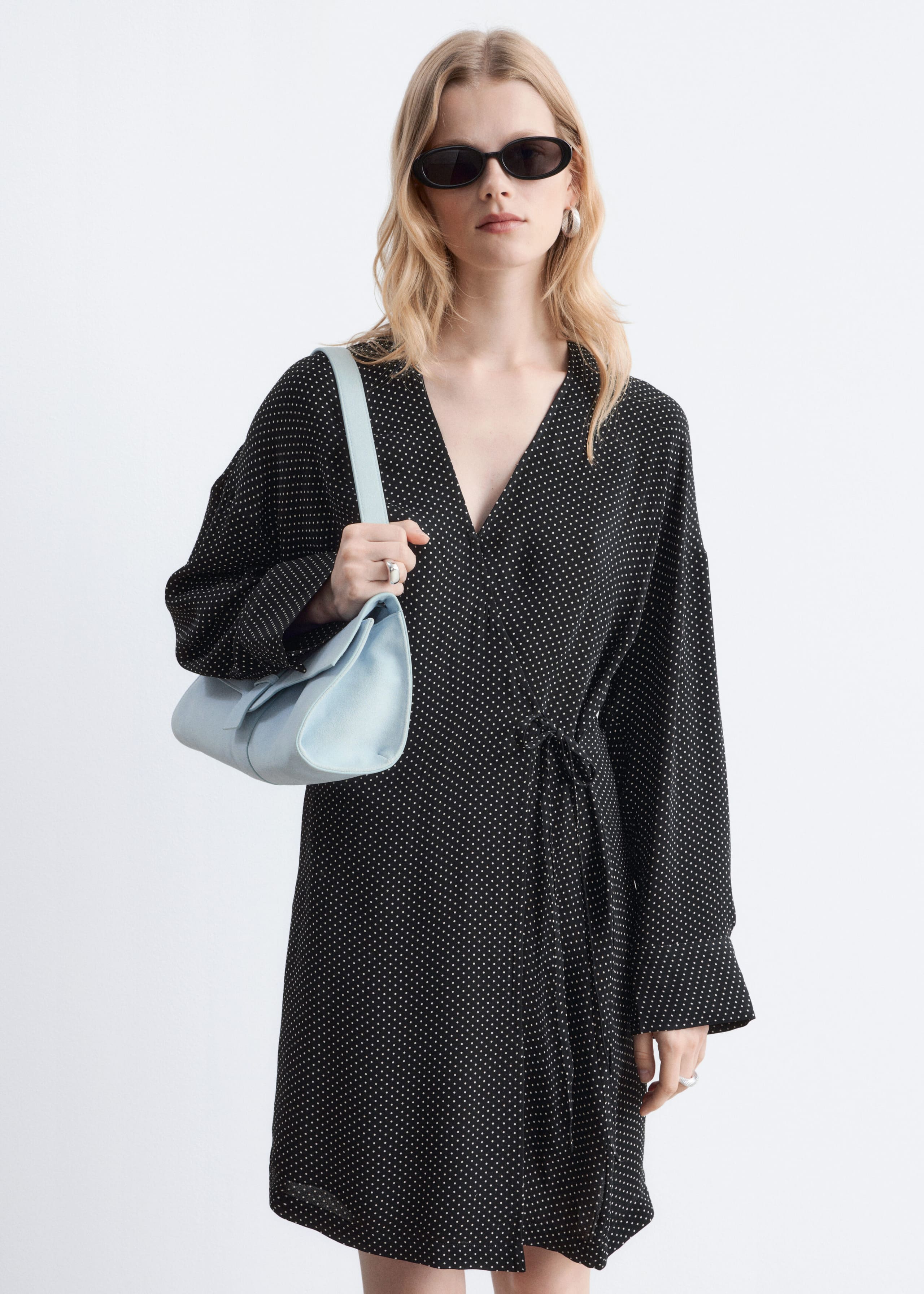 Mini-Wickelkleid - Black/Dots - Lookbook