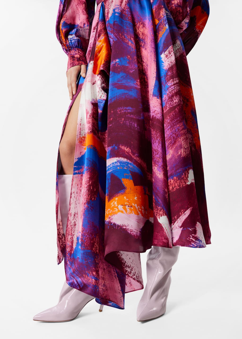 Image of Bedrucktes Maxikleid aus Seide