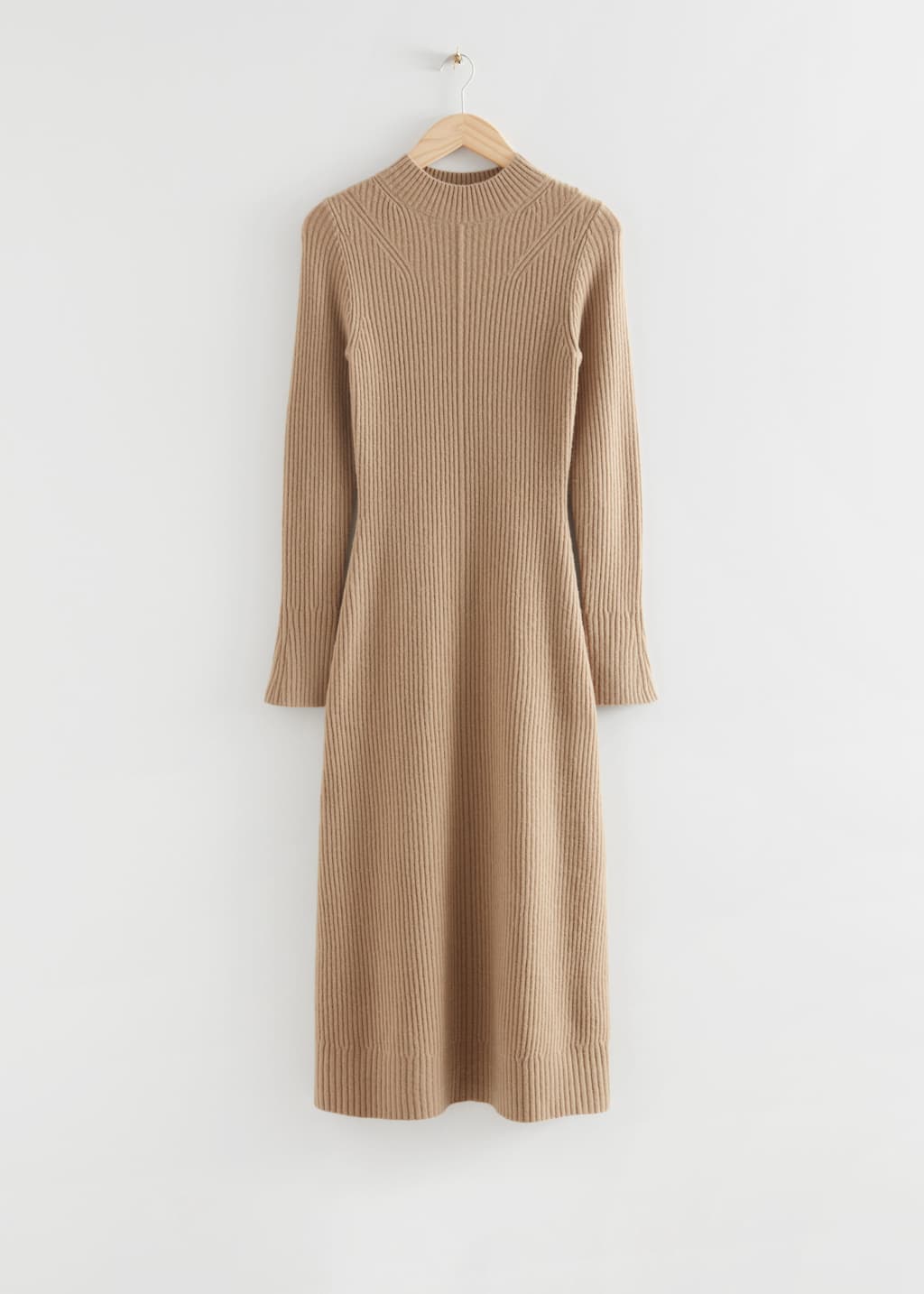 Fitted A-Line Wool Knit Dress - Yellow - Still Life